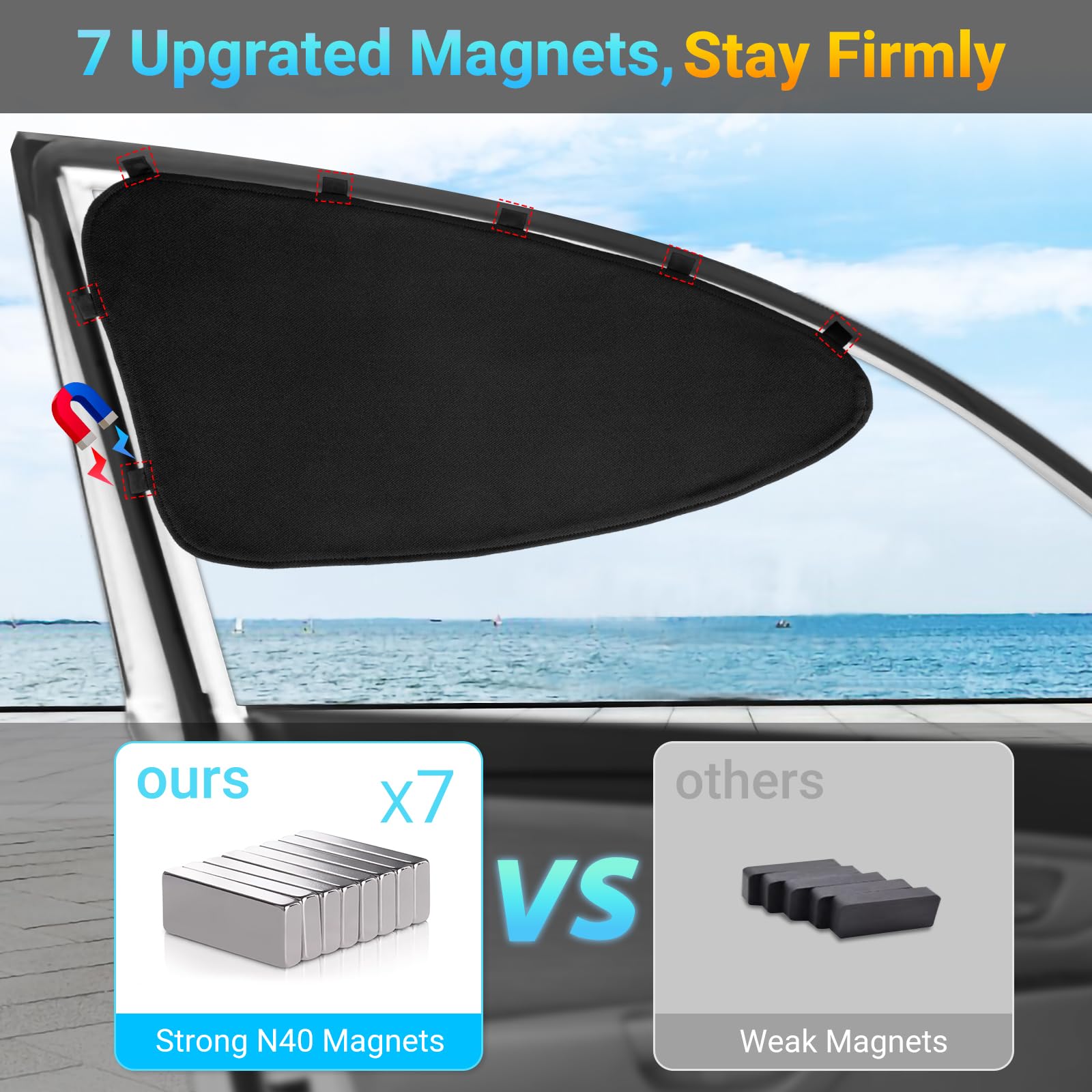 2 Pack Car Window Shades for SUV - Front Window Sun Shade Blocks UV Rays & Heat | Car Sun Shades for Driver & Passenger | Perfect for Road Trips, Summer Driving & Parking Protection
