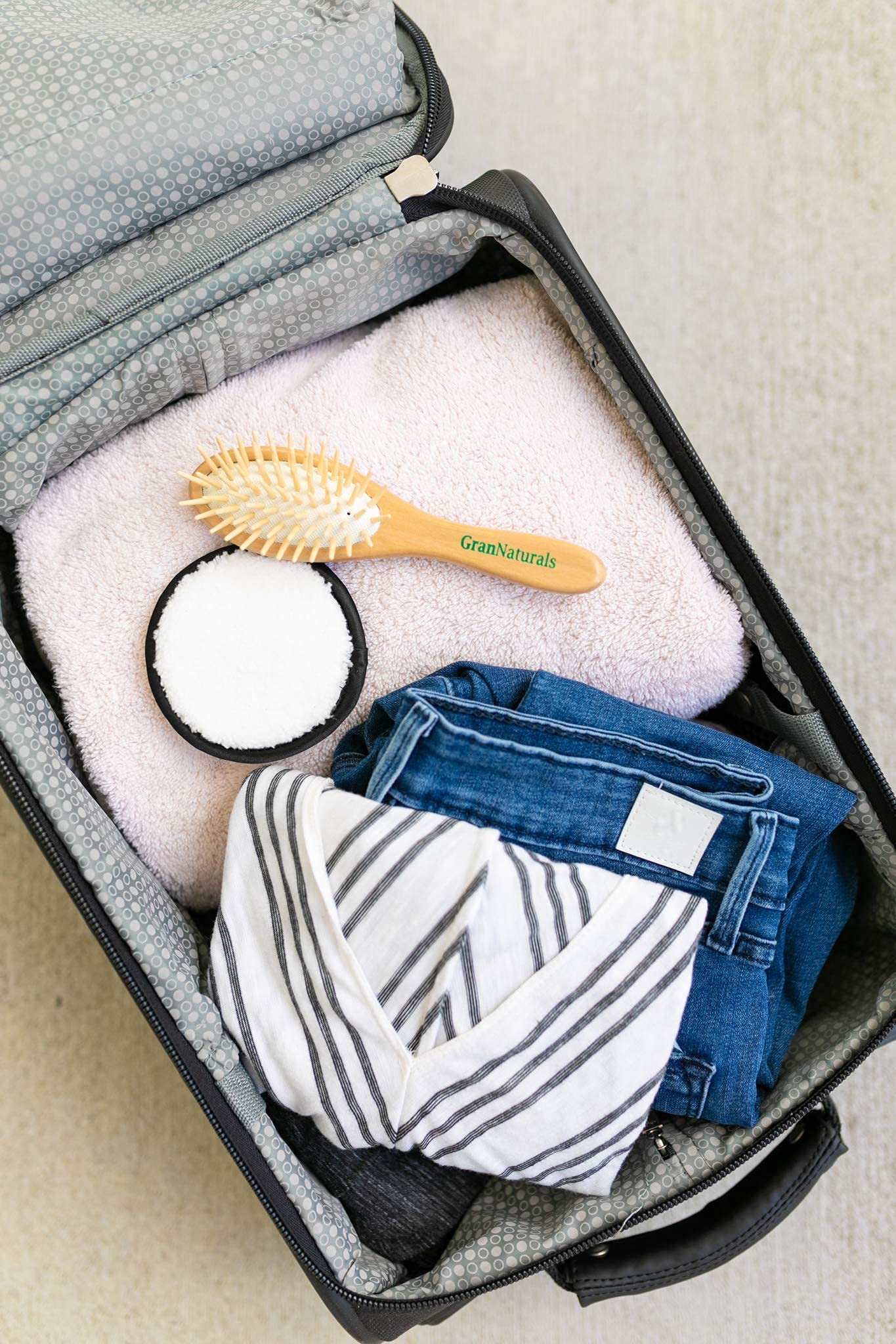 Natural Wooden Hair Brush & Comb Set - Travel Size Wooden Bristle Brush, Wooden Comb & Paddle Brush for Men & Women | Perfect for Home, Travel & Eco-Friendly Hair Care