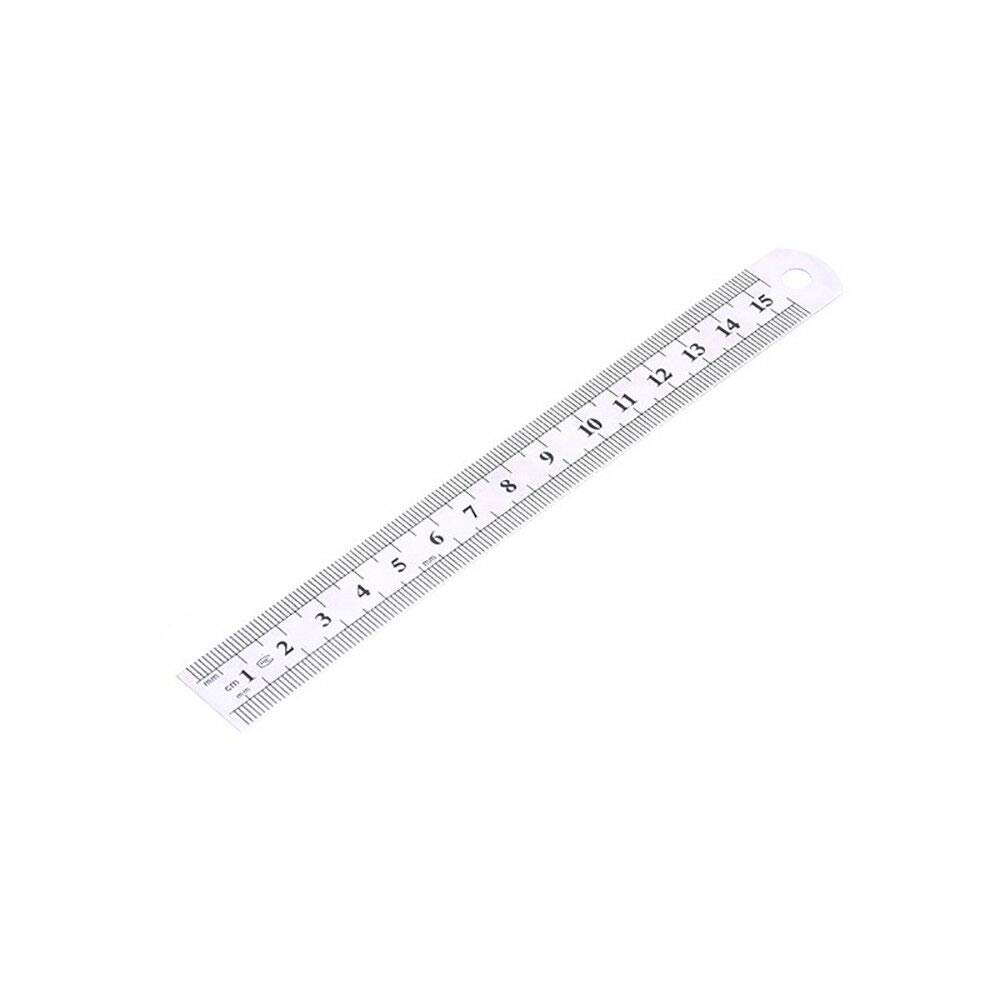 4 Pack - 6 Inch / 15 cm Stainless Steel Ruler with Double-Sided Precision Scale for School, Office, Crafting & DIY Projects - Durable Metal Straight Edge Measuring Tool