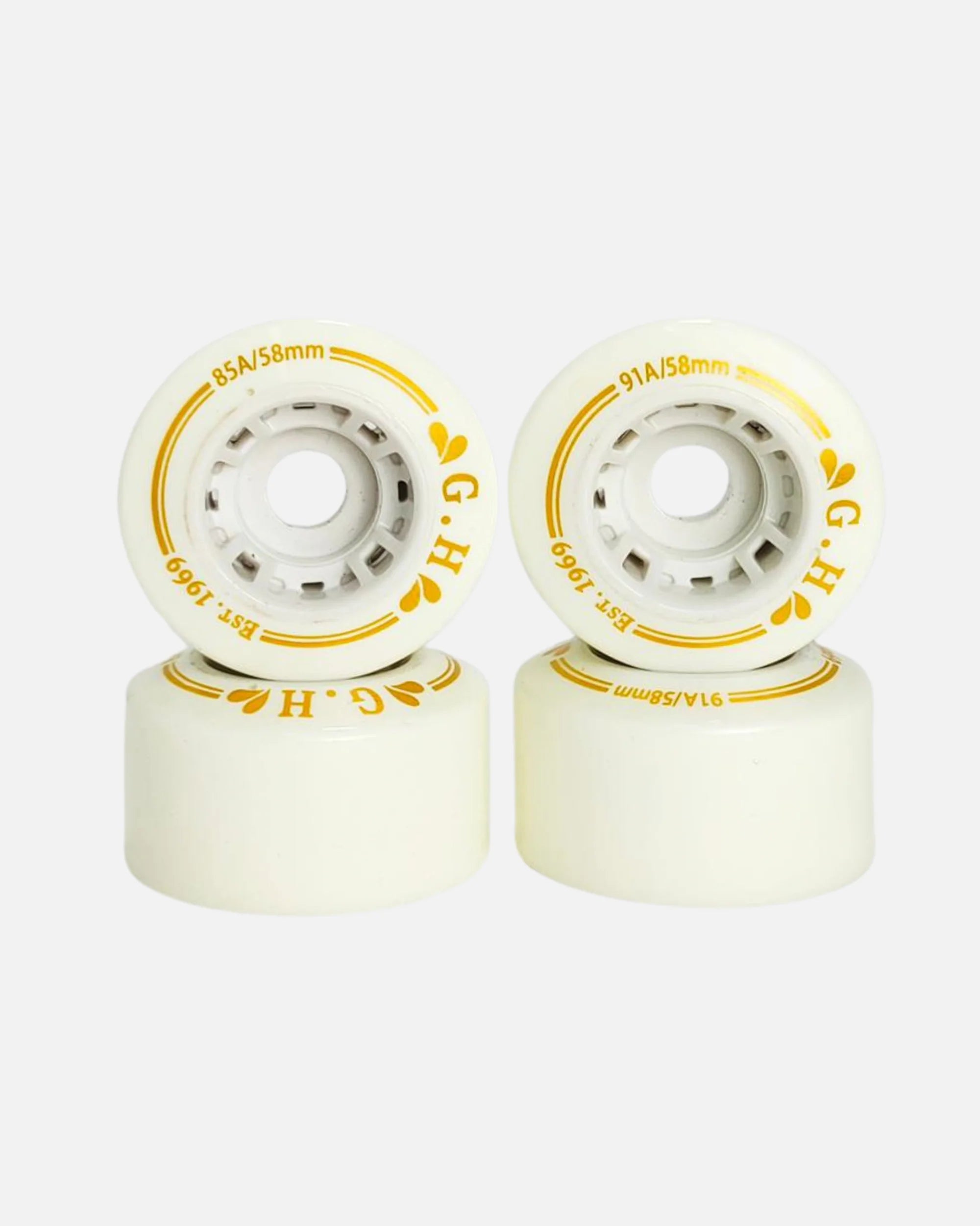 GH Skates High Rebound PU Quad Roller Skates Wheels 85A 91A - Durable Outdoor & Indoor Skating Wheels for Artistic, Derby & Recreational Roller Skating