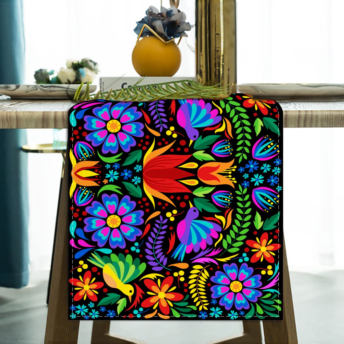 72 Inch Purple Linen Mexican Fiesta Table Runner - Cinco De Mayo Party Decor for Dining Room & Kitchen Table - Perfect for Themed Celebrations, Home Decor, and Holiday Gatherings