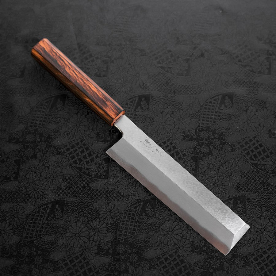 Premium Usaba Knife - White Steel #2 Kasumi Sumi Urushi Handle 180mm - Japanese Chef Knife for Sushi, Vegetables & Precision Cutting