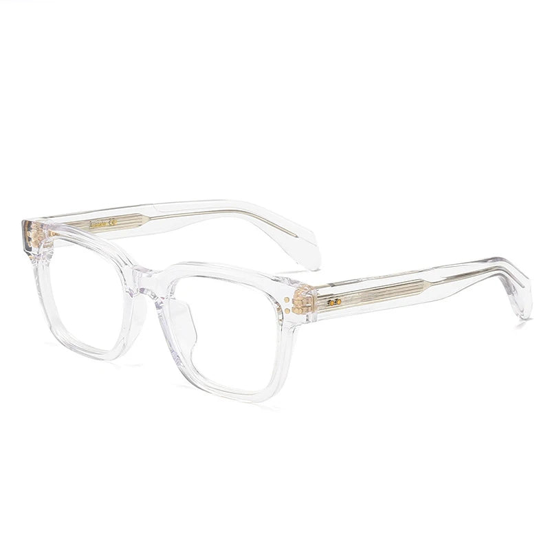 Stylish Black Unisex Square Acetate Eyeglasses - Full Rim Thick Frame for Men & Women (Model 91477) | Perfect for Reading, Work & Fashion Accessories