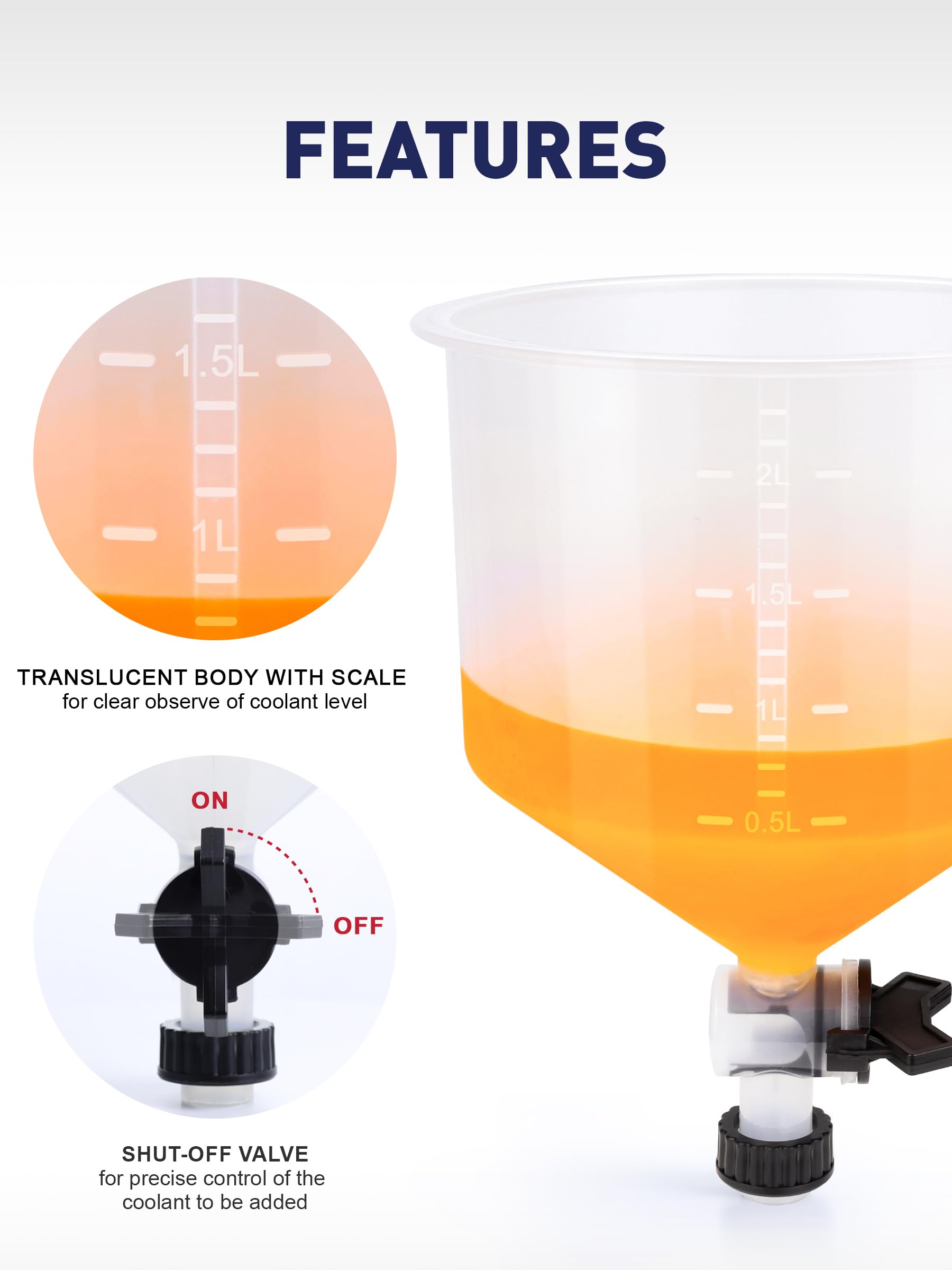 SMART JERRY - Universal Coolant Bleeder Kit with No-Spill Radiator Burping Funnel, Car Cooling System Flush Tool - Perfect for DIY Auto Maintenance & Engine Cooling System Service
