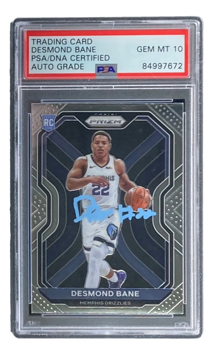 Desmond Bane 2020 Panini Prizm #297 Rookie Card Autographed PSA/DNA Gem Mint 10 - Perfect for NBA Memorabilia Collections, Sports Trading, and Investment