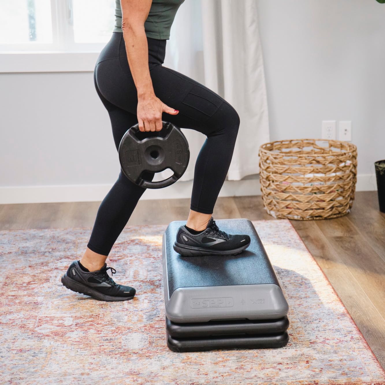 Original Aerobic Stepper Platform with Adjustable Risers - Health Club Size Stair Stepper for Home Workout & Gym Training - Perfect for Cardio, Step Aerobics and Full-Body Exercise at Home