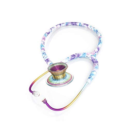 MDF Instruments Monet Kaleidoscope MD One Epoch Lightweight Titanium Stethoscope - Professional Adult Stethoscope with Monet Tube & Kaleidoscope Chestpiece - MDF777TMOKL - Ideal for Doctors, Nurses, and Medical Students in Hospitals and Clinics