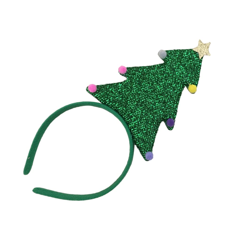Veemoon Christmas Headbands for Women - Festive Xmas Tree Tiara Hair Hoop Headband in Green, Holiday Fashion Hair Accessories for Parties, Photos & Gifts