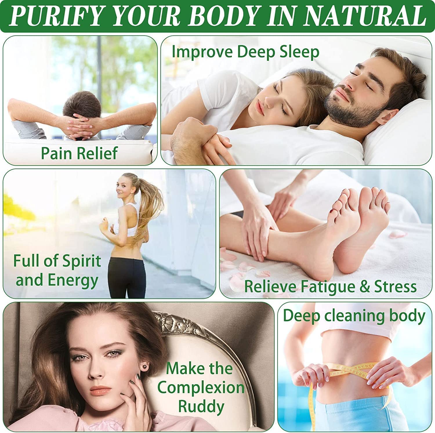 GROOTS Premium Detox Foot Patches - Natural Toxin Remover & Stress Relief for Men & Women | 10 Pads/Box | Improve Sleep & Boost Wellness | Perfect for Nighttime Use & Relaxation Therapy
