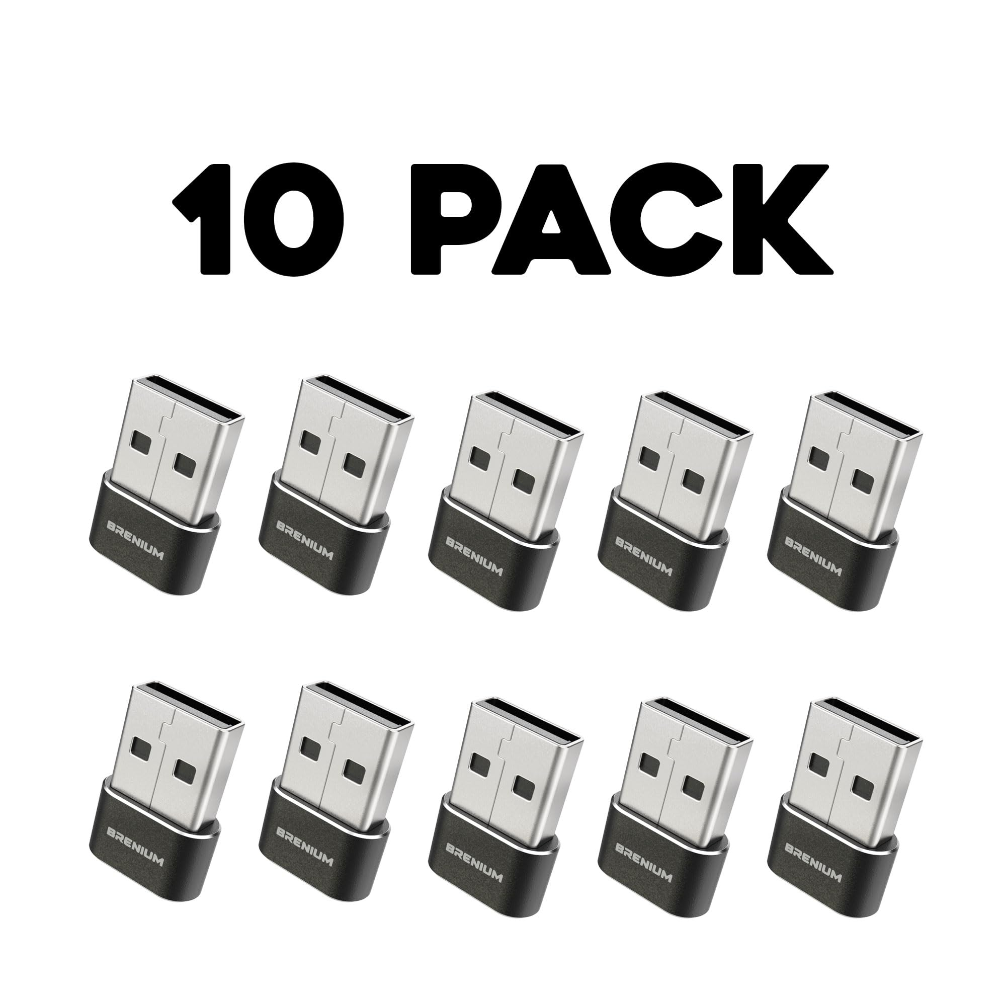 10-Pack USB to USB C Adapter - Fast Charging Converter for iPhone 14, Samsung Galaxy, iPad, Apple Watch - USB-A Male to USB-C Female - Perfect for Home, Office & Travel Charging Needs