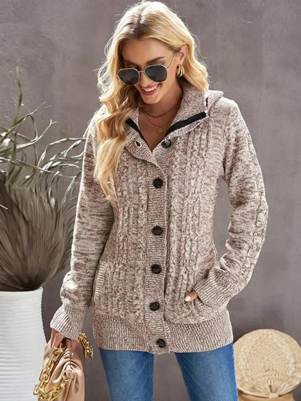 Cozy Casual Hooded Cardigan Sweater for Women - Soft Fleece Long Sleeve Open Front Jacket | Perfect for Fall, Winter, Lounge Wear & Outdoor Activities