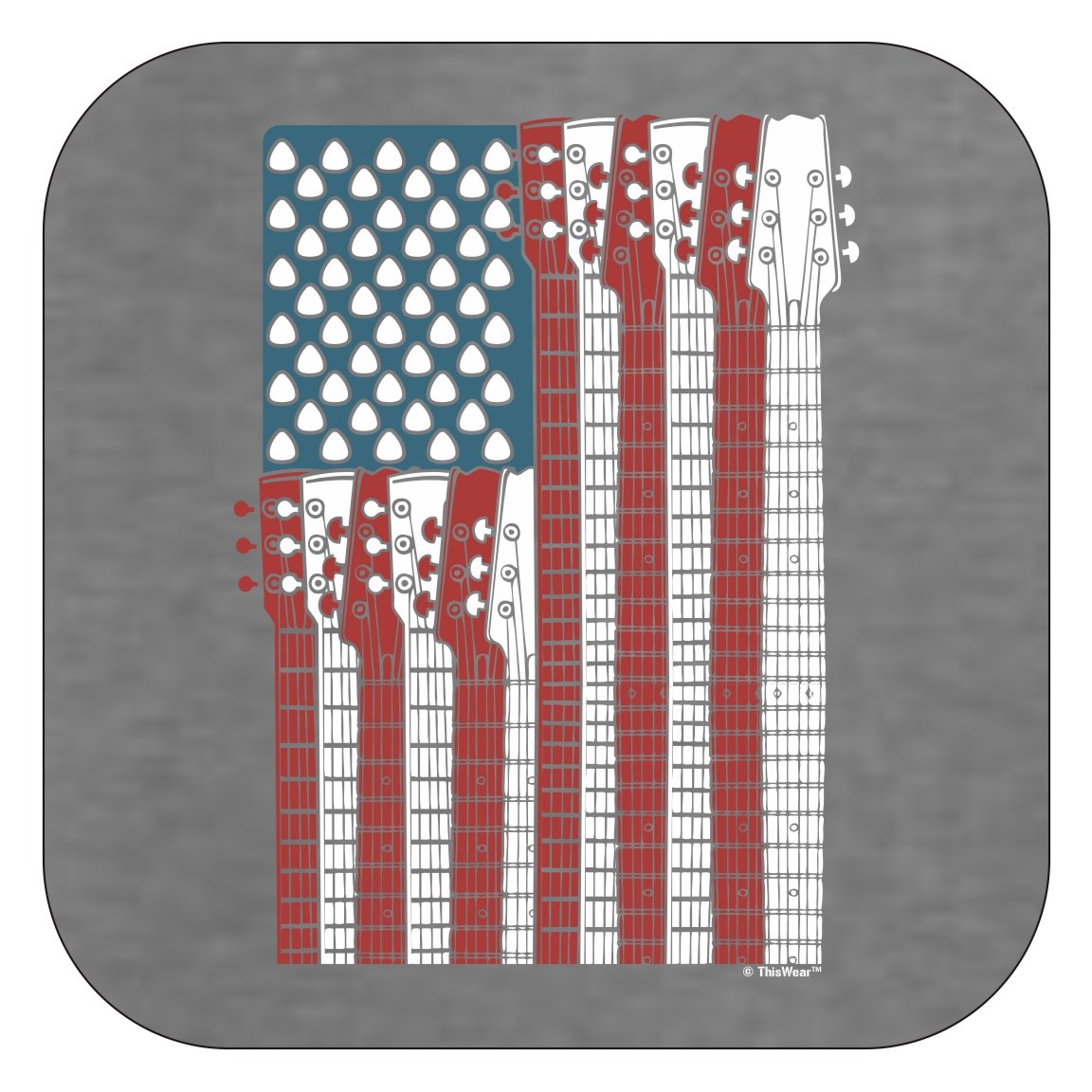 **ThisWear Patriotic Guitar American Flag Long Sleeve T-Shirt - USA Music Lover Gift for Men & Women - Perfect for Concerts, Holidays & Casual Wear**