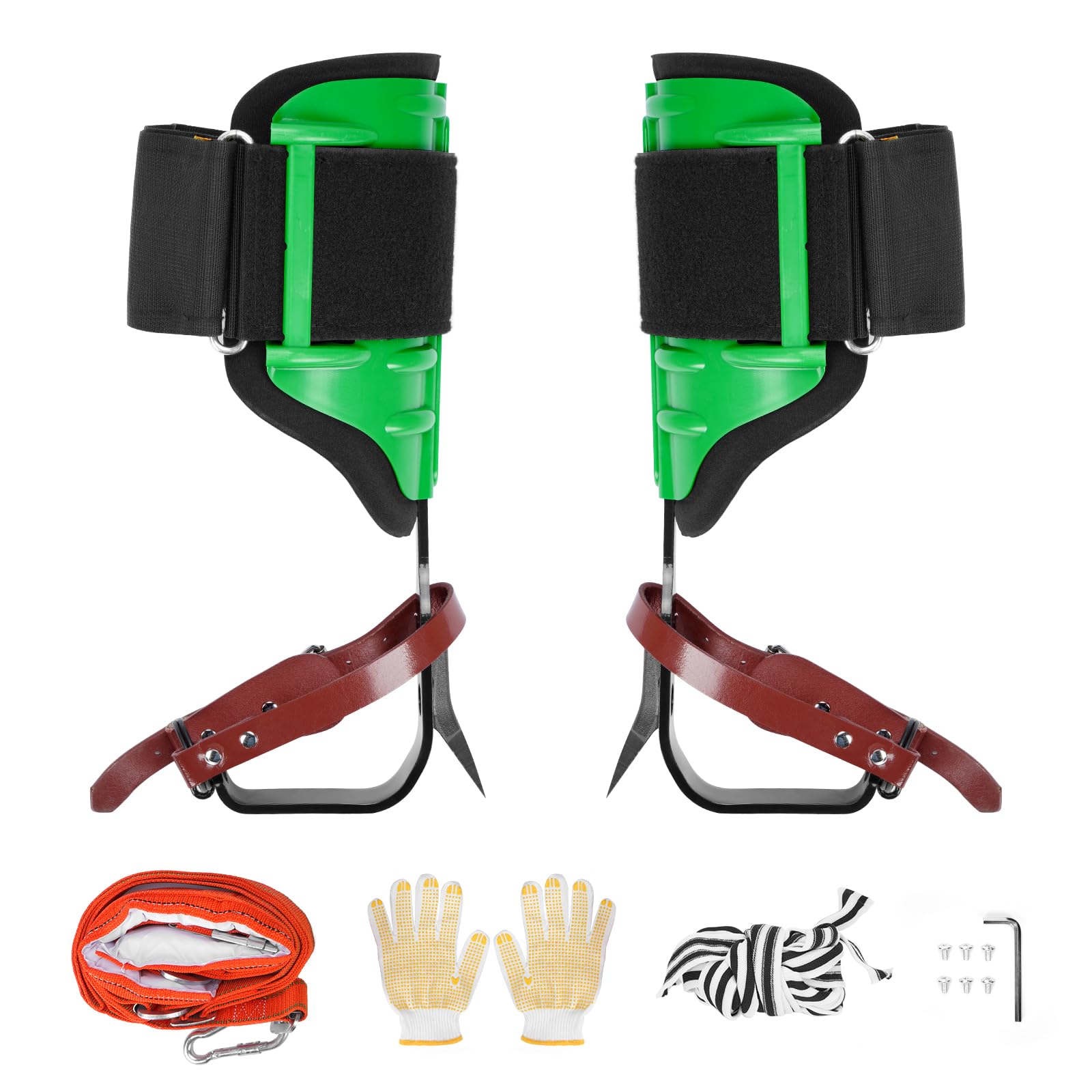 Professional Tree Climbing Spikes & Gaffs with Soft Padding - Adjustable Height Arborist Gear for Tree Climbing, Fruit Picking, Logging & Hunting Observation - Perfect for Outdoor Enthusiasts and Professional Climbers