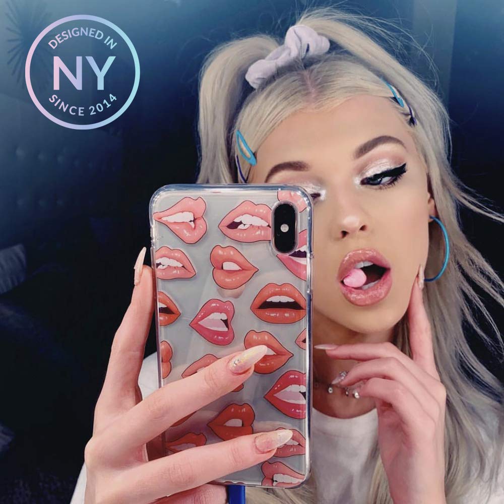 Velvet Caviar iPhone 11 Pro Max Case - Cute Clear Protective Phone Cover with Lip Design for Women & Girls | Trendy Pink Nude Lips Case for Everyday Use, Work & School