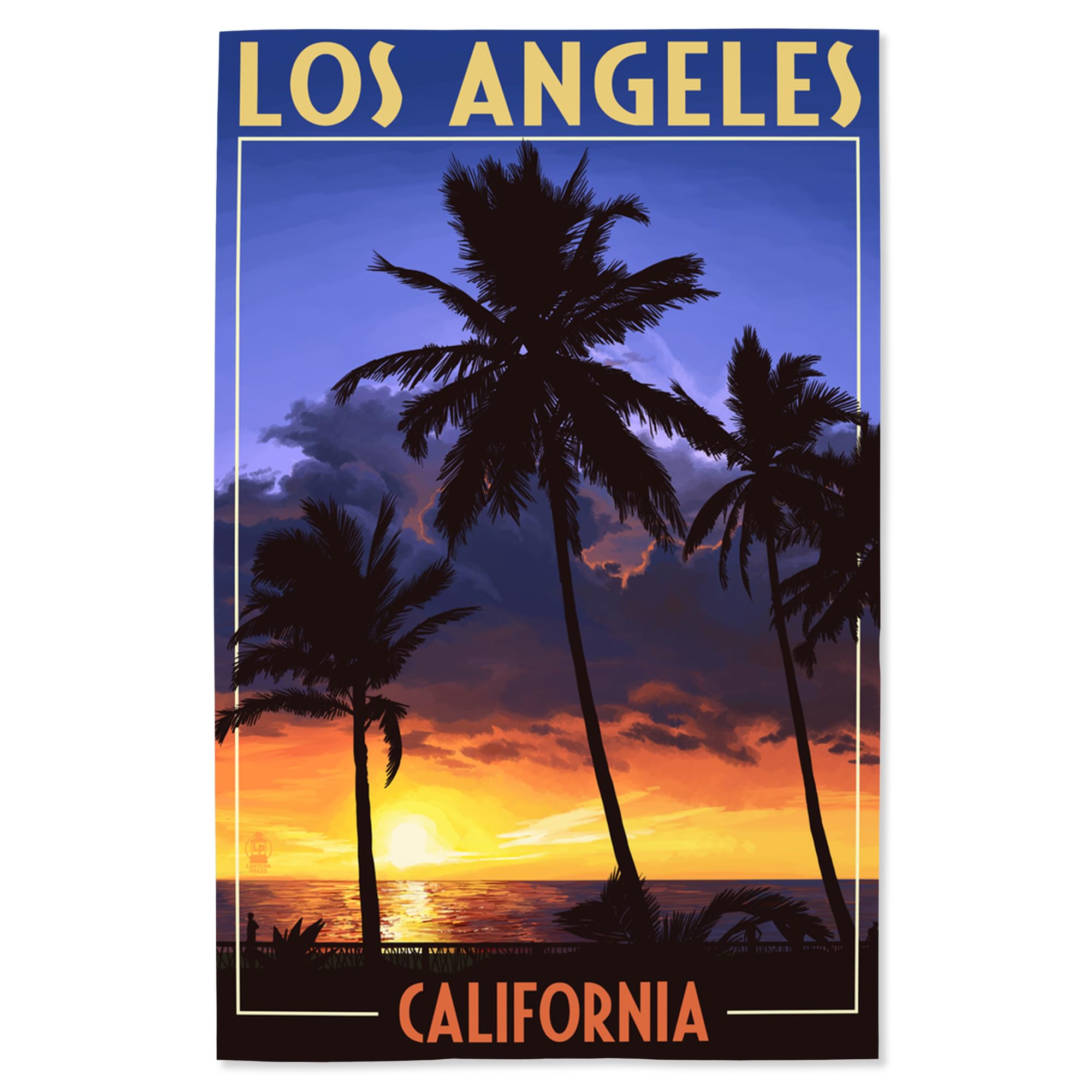 Lantern Press 16x24 Inch Giclee Art Print - Los Angeles California Sunset with Palm Trees Wall Decor | Perfect for Living Room, Bedroom & Office