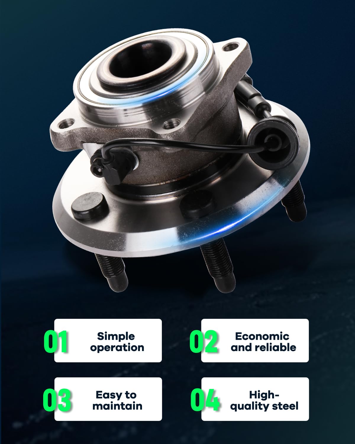 SCITOO Wheel Hub Bearing Assembly Replacement for 2010-2016 GMC Terrain & Chevrolet Equinox - Rear Wheel Bearings with ABS (1 Pair) - Durable Auto Parts for Smooth Driving & Long-Lasting Performance