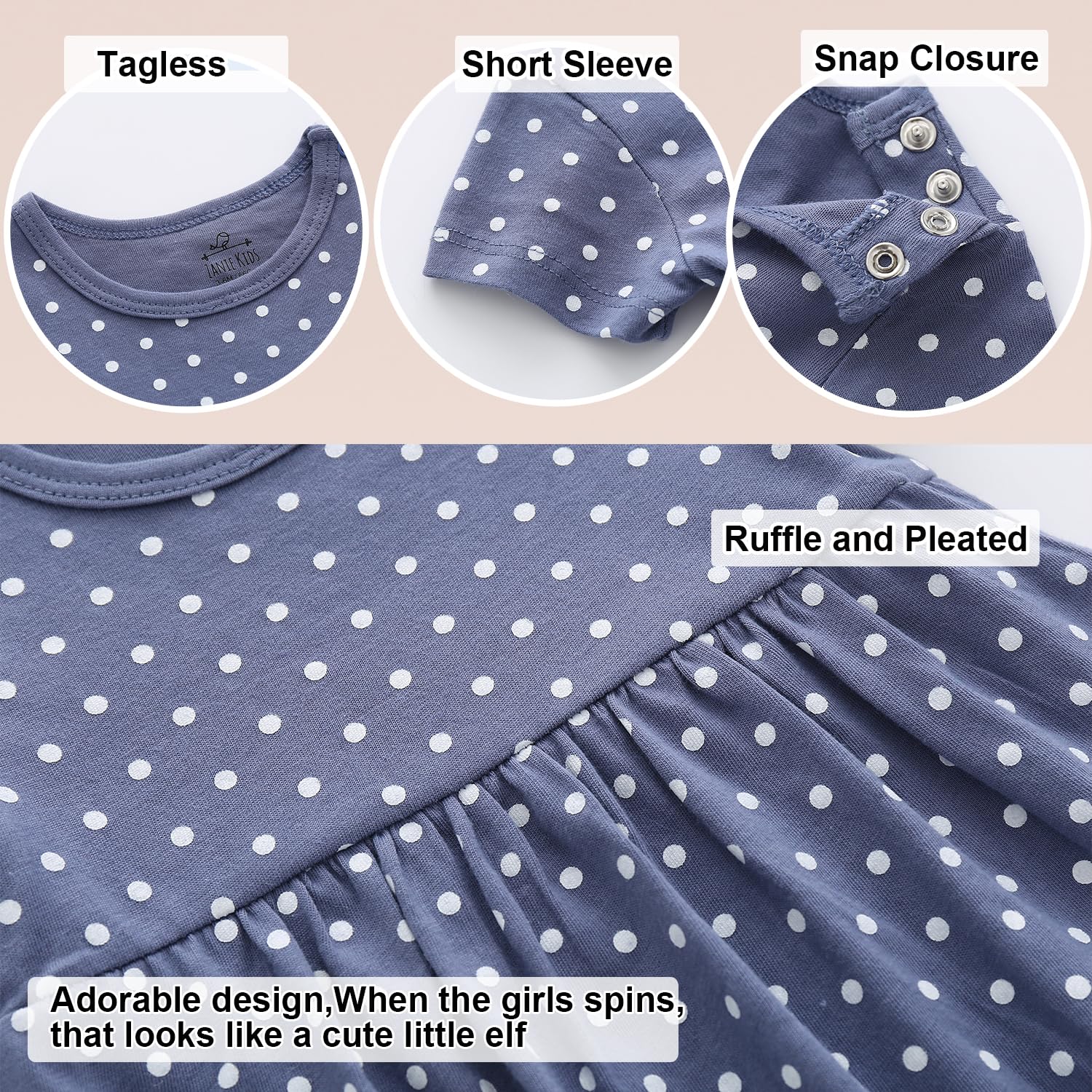 Zanie Kids Baby Girls Summer Dress - 100% Cotton Short Sleeve Easter Outfit | Perfect for Easter Celebrations, Birthday Parties & Summer Playdates