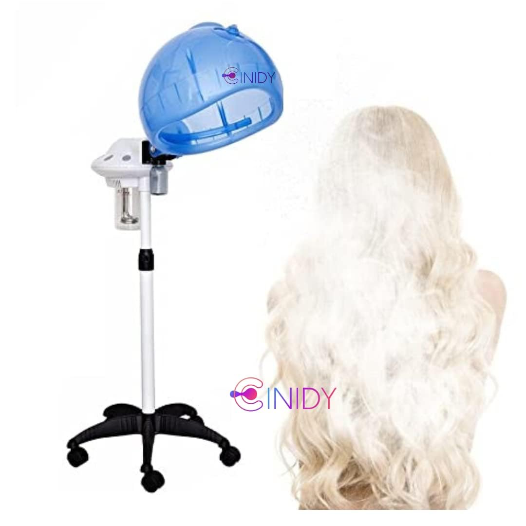 Professional Adjustable Height Salon Hair Steamer & Conditioning Ozone Spa Machine - White Steamer for Hydration, Dry & Natural Dyed Hair | Perfect for Home Salon, Hair Treatments & Deep Conditioning Therapy