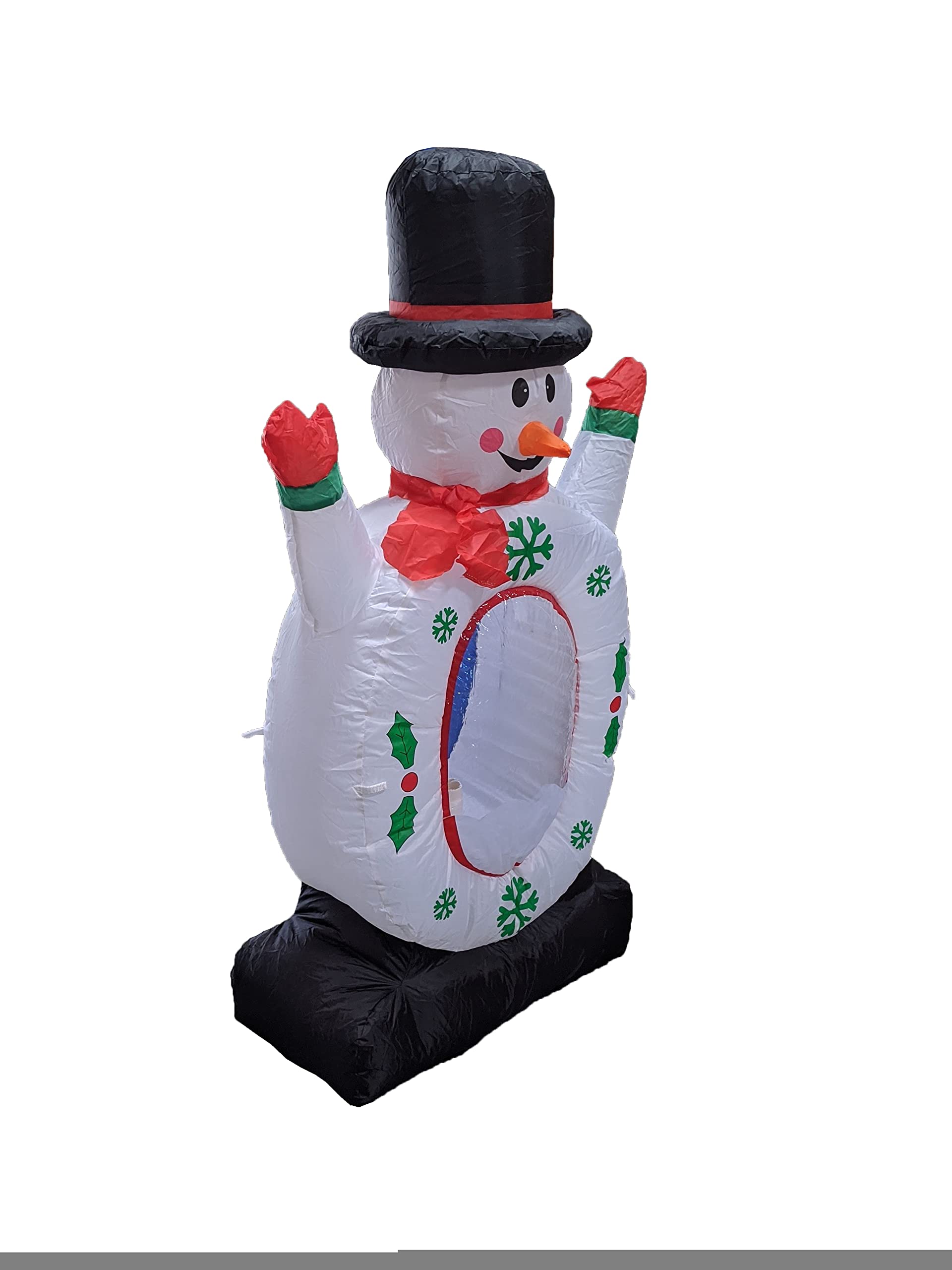 4ft & 5ft Christmas Inflatable Snowman Decorations Set - Snow Globe & Camping Scene with Marshmallow Roasting - Perfect for Outdoor Yard Decor, Holiday Parties & Festive Home Displays