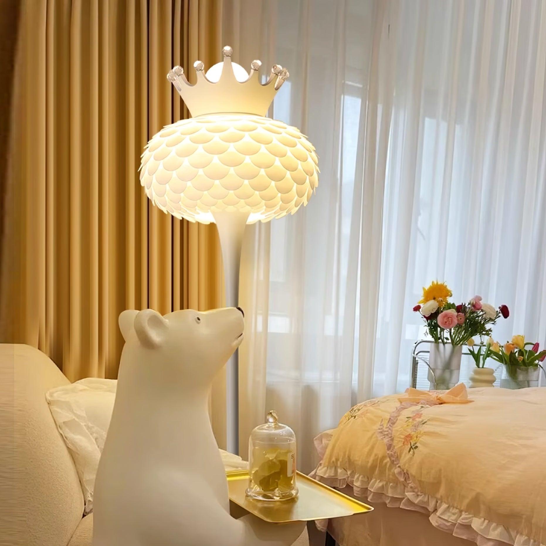 Aluvia Crown Floor Lamp - Modern LED Standing Light with Adjustable Brightness for Living Room, Bedroom & Office Decor