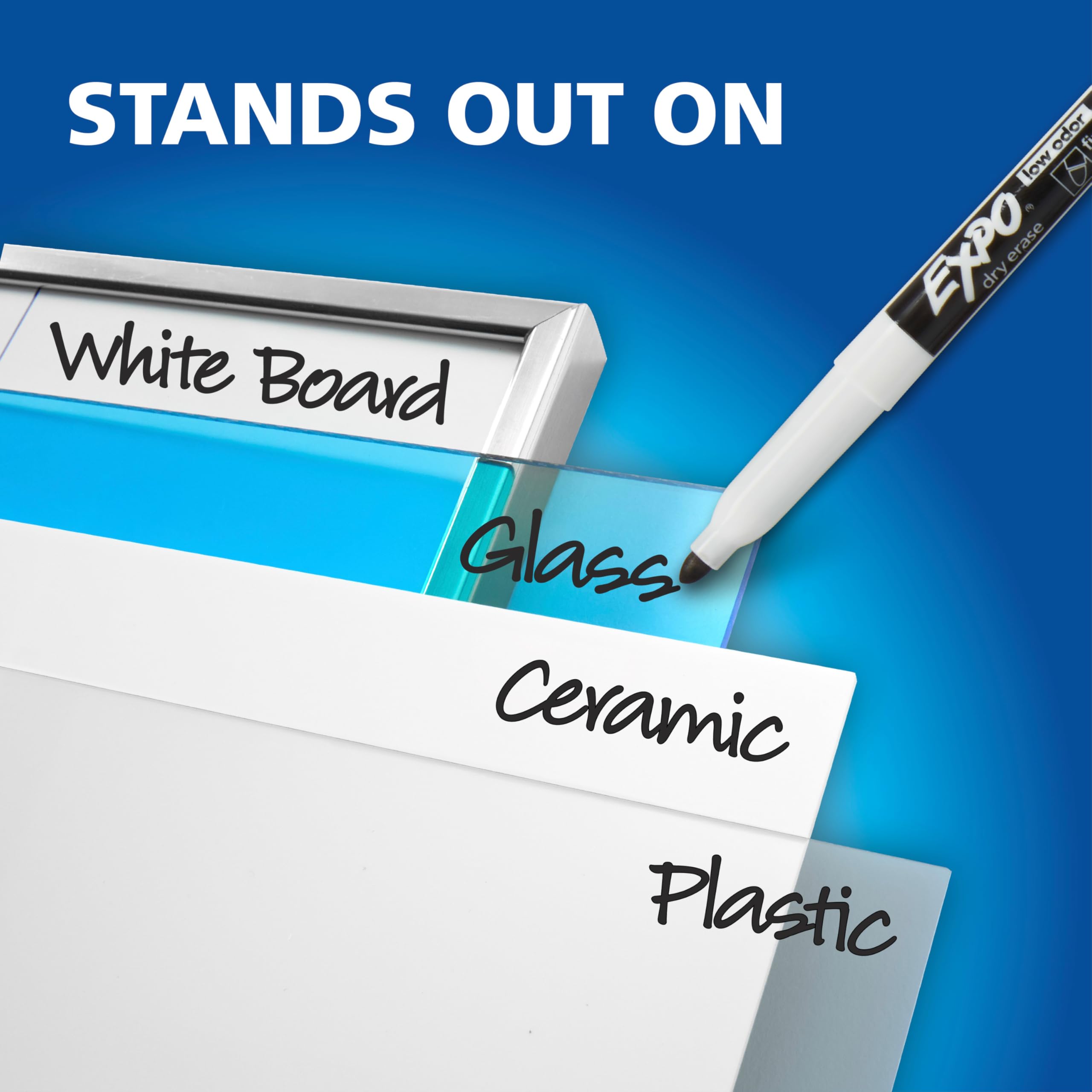 EXPO Fine Tip Dry Erase Markers - 36 Pack Black Low Odor Whiteboard Markers for Teachers, Students & Professionals - Perfect for Classroom, Office, Home & Boardroom Presentations