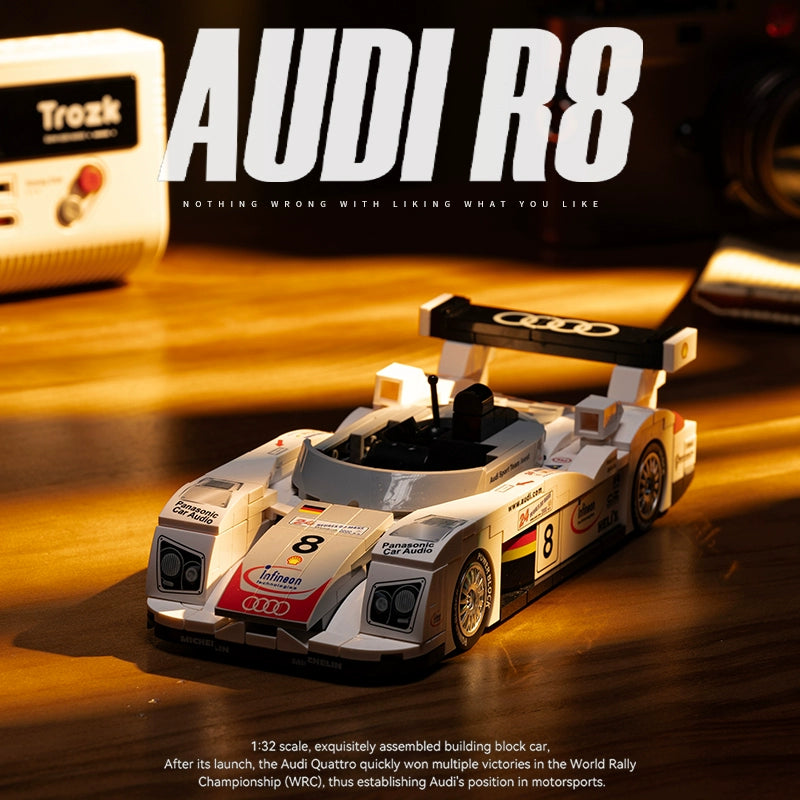 391PCS PB 8813 Audi R8 Le Mans Building Blocks Set - Premium Collector's Model Car Kit for Adults & Teens - Perfect for Home Display, Office Decor, and Gift Giving