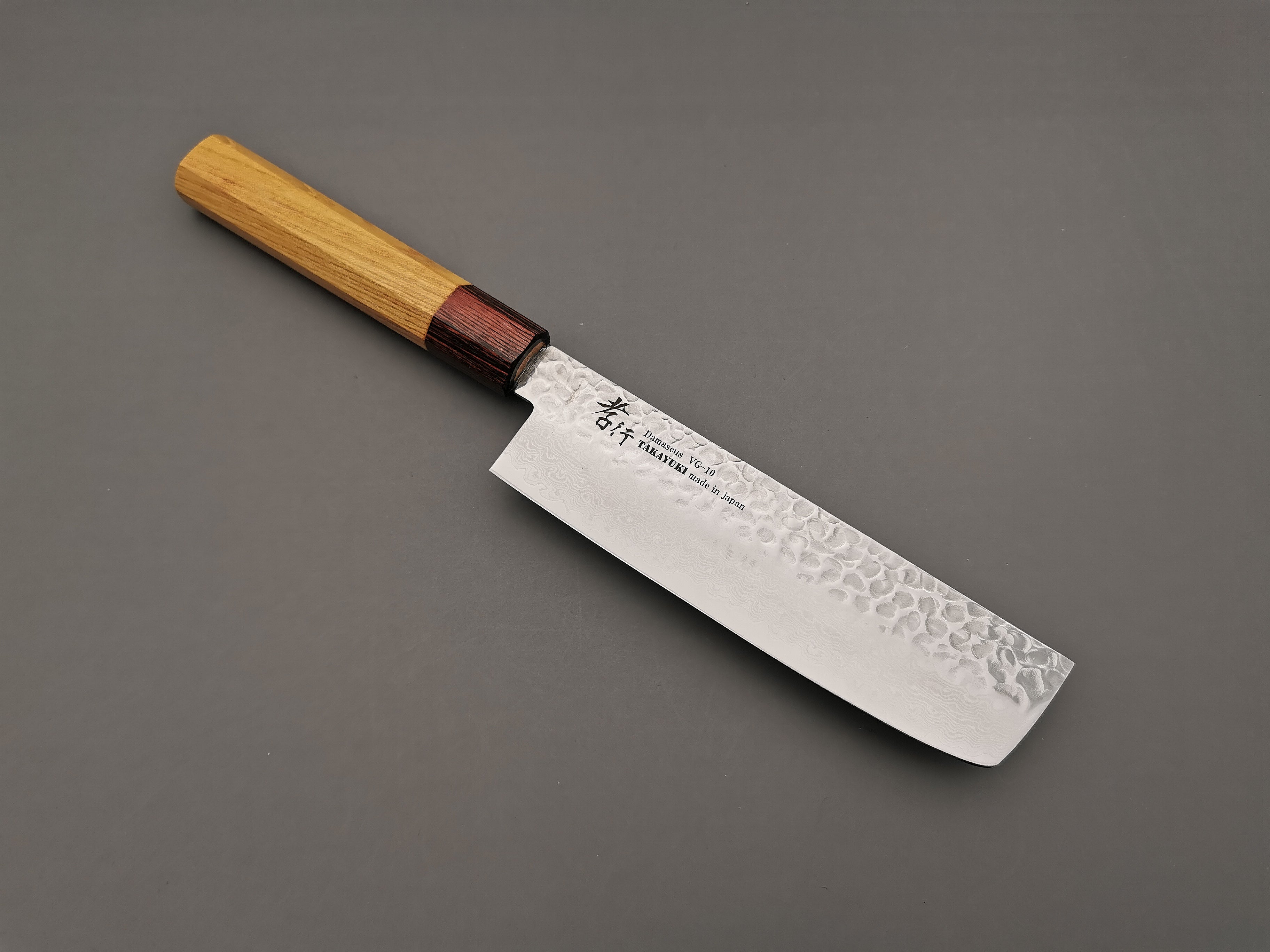 Premium Sakai Takayuki 33-Layer Damascus Nakiri Knife - Japanese Vegetable & Herb Chopping Knife for Professional Chefs & Home Cooking