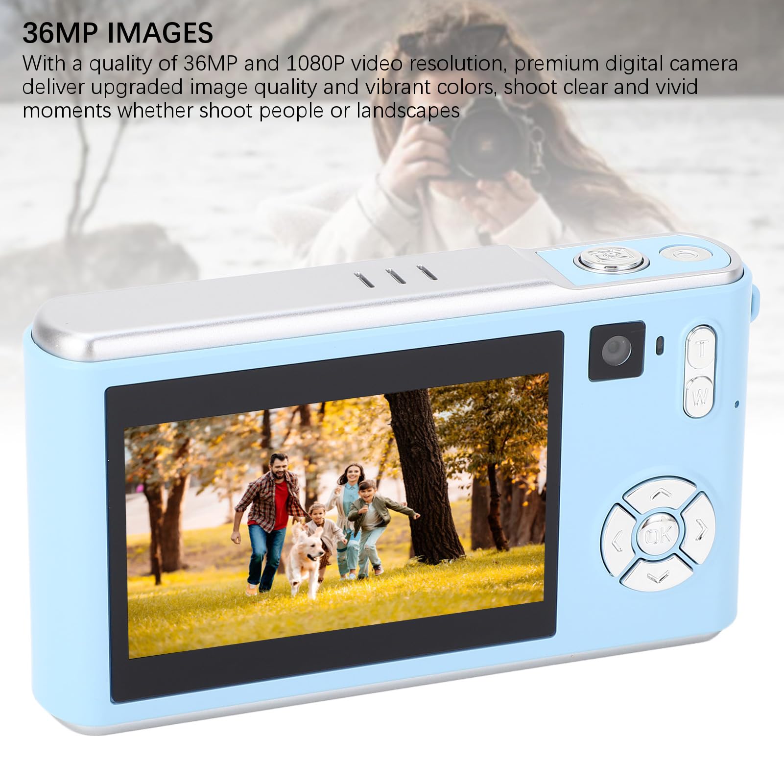 36MP 1080P HD Digital Camera for Photography & Vlogging - Dual Lens Auto Focus Compact Camera with 3