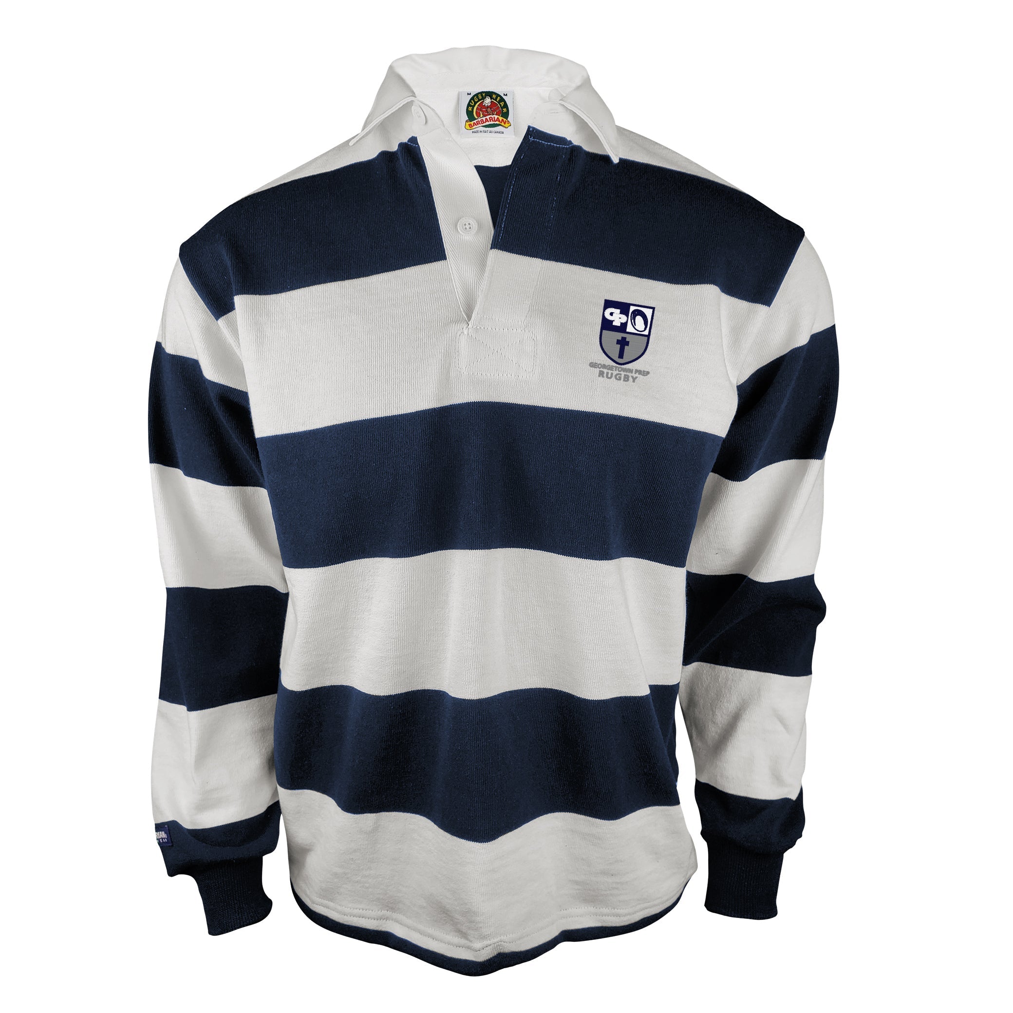 Georgetown Prep Traditional 4 Inch Stripe Jersey - Classic Cotton Knit Polo Shirt for Men | Perfect for School Uniforms, Sports Teams & Casual Wear
