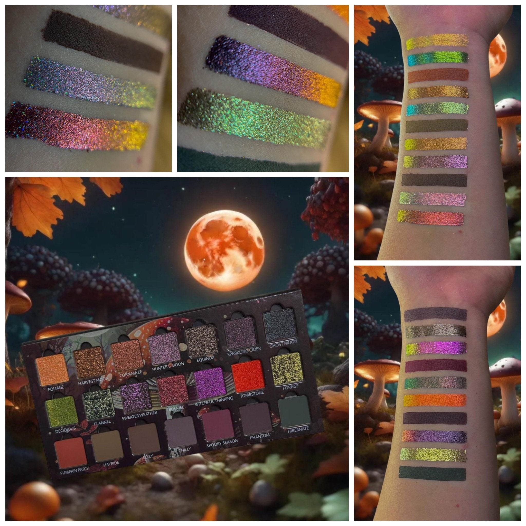 Harvest Moon Eyeshadow Palette - 12 Pigmented Matte & Shimmer Shades for Day & Night Makeup Looks | Vegan & Cruelty-Free