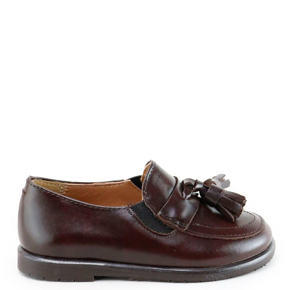 Papanatas Brown Leather Tassel Loafers for Men - Classic Comfortable Slip-On Dress Shoes for Business & Casual Wear