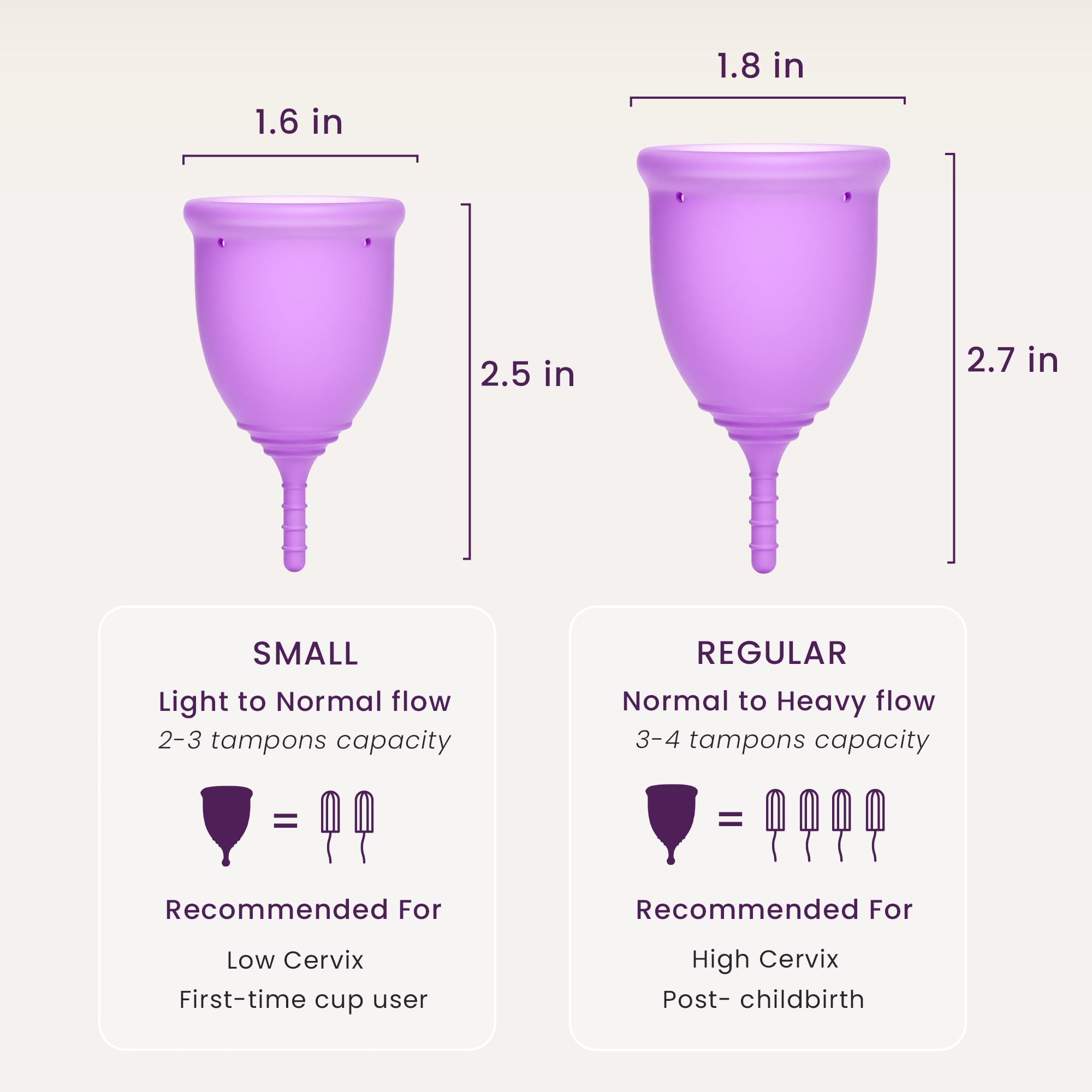 EcoBlossom Reusable Menstrual Cup Set - 2 Pack Medical Grade Silicone Period Cups for Women - Leakproof & Comfortable for 12 Hours - Ideal for Travel, Sports & Active Lifestyles