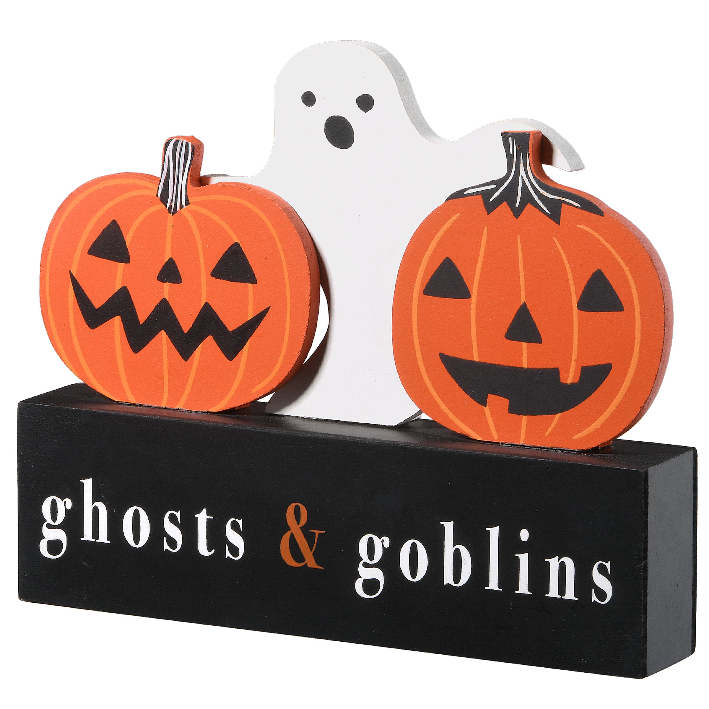 6 Inch Halloween Ghosts and Goblins Sign - Spooky Outdoor Decor for Yard, Porch, and Party Halloween Decorations