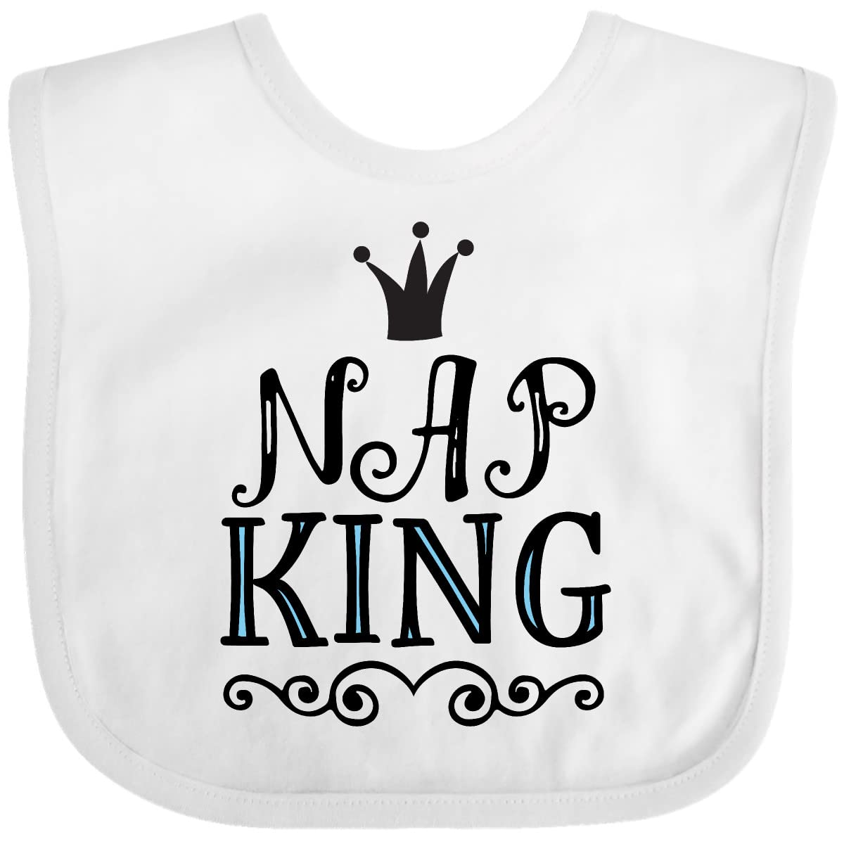 Inktastic Nap King Baby Boy Bib - Soft & Absorbent Drool Bibs for Infants & Toddlers - Perfect for Feeding, Teething & Playtime