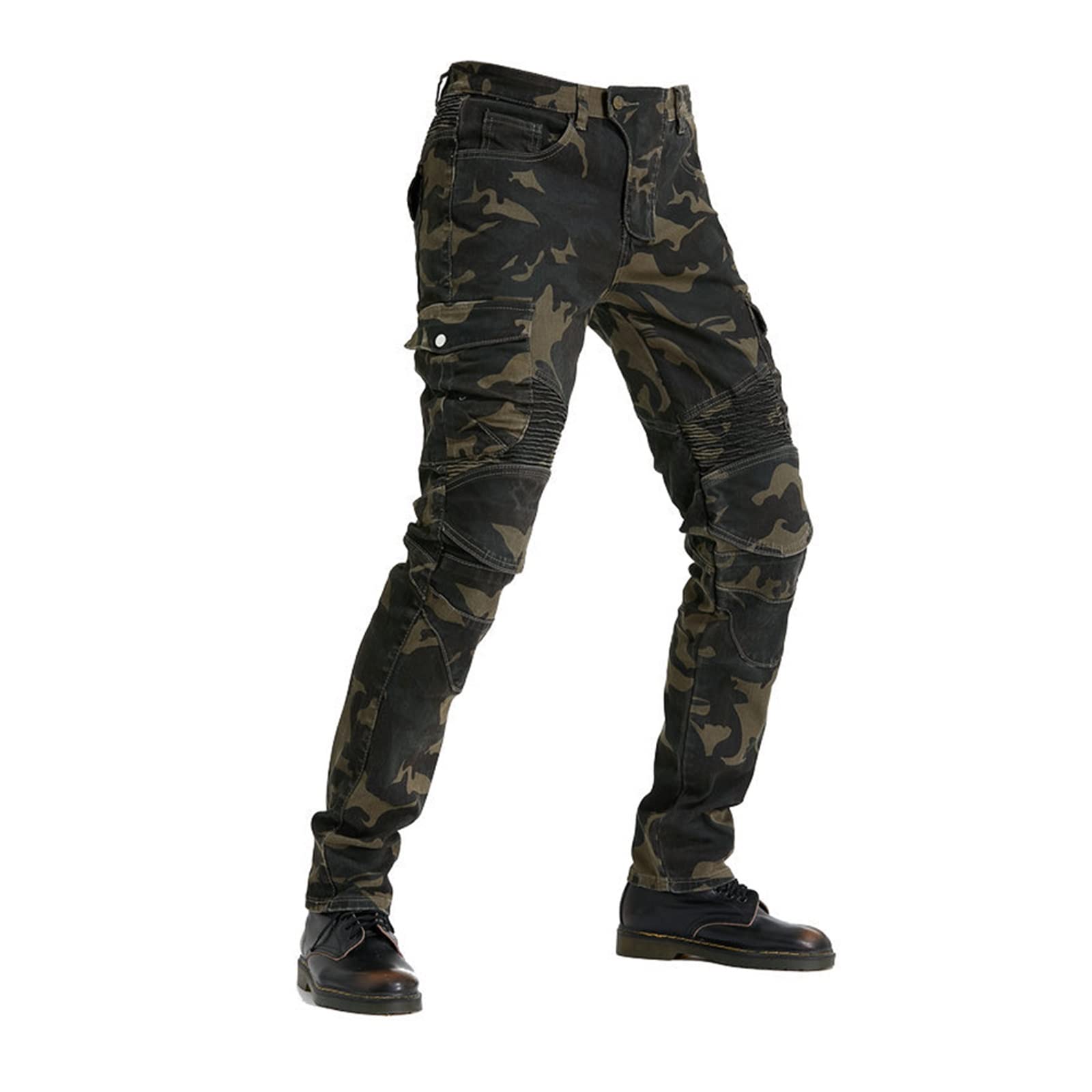 Men's Motorcycle Riding Pants - CE Certified Armored Motocross Jeans with Removable Knee & Hip Protection | All-Season Durable Biker Pants for Safety & Comfort | X-Large Camouflage | Perfect for Street Riding, Off-Road Adventures & Daily Commuting