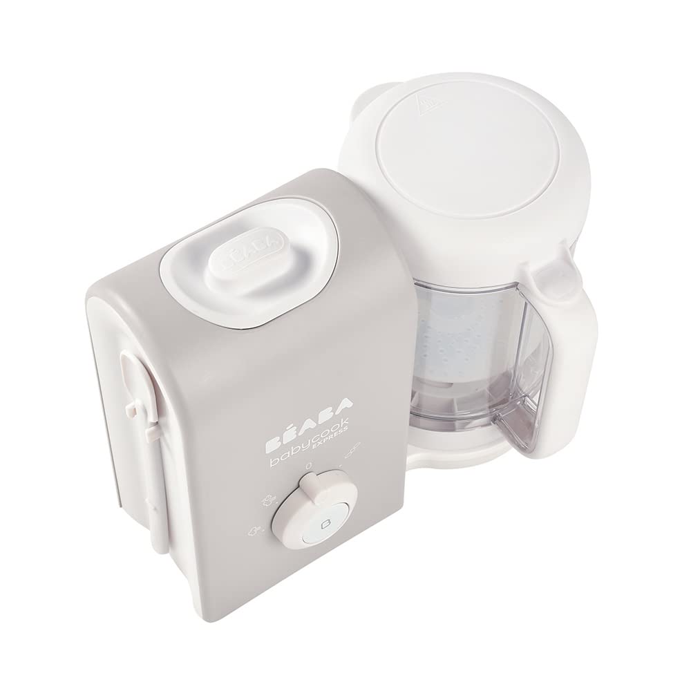 BEABA Babycook Express - Fastest Baby Food Maker & Steamer | 15-Minute Healthy Homemade Baby Food Processor | Essential for Busy Parents | Perfect for Purees, Steaming Veggies & Meal Prep (Velvet Grey)