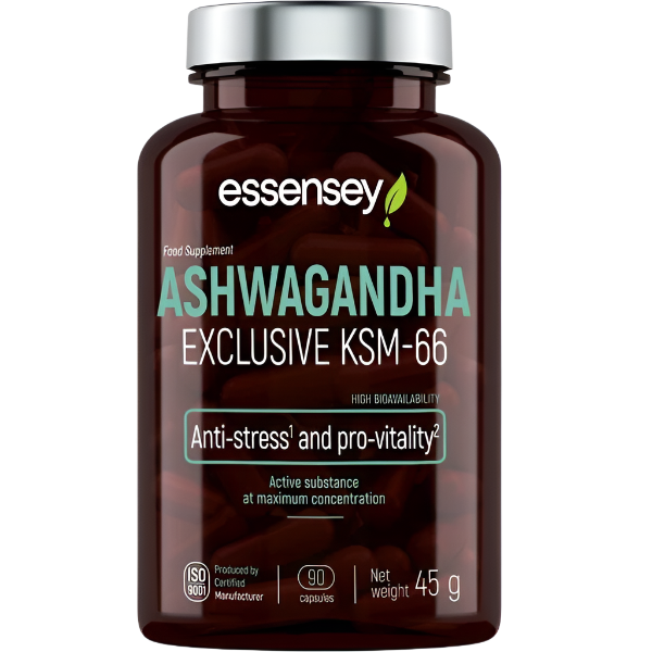 Essensey Ashwagandha KSM 66® – 200mg 90 Capsules | Stress Relief & Energy Booster Supplement for Anxiety Support, Mood Balance & Natural Wellness | Perfect for Work, Study & Daily Stress Management
