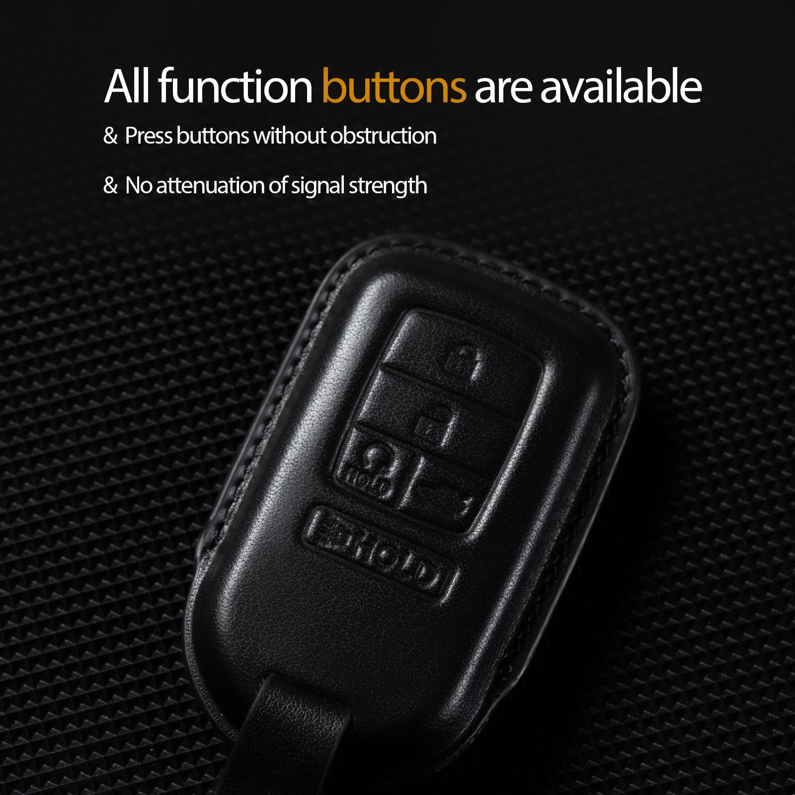 Premium Leather Key Fob Cover for Honda - Compatible with Accord, Civic, CR-V, HR-V, Pilot & More | Durable Keychain Holder & Protective Shell Case | Perfect Car Accessories for Daily Use & Travel