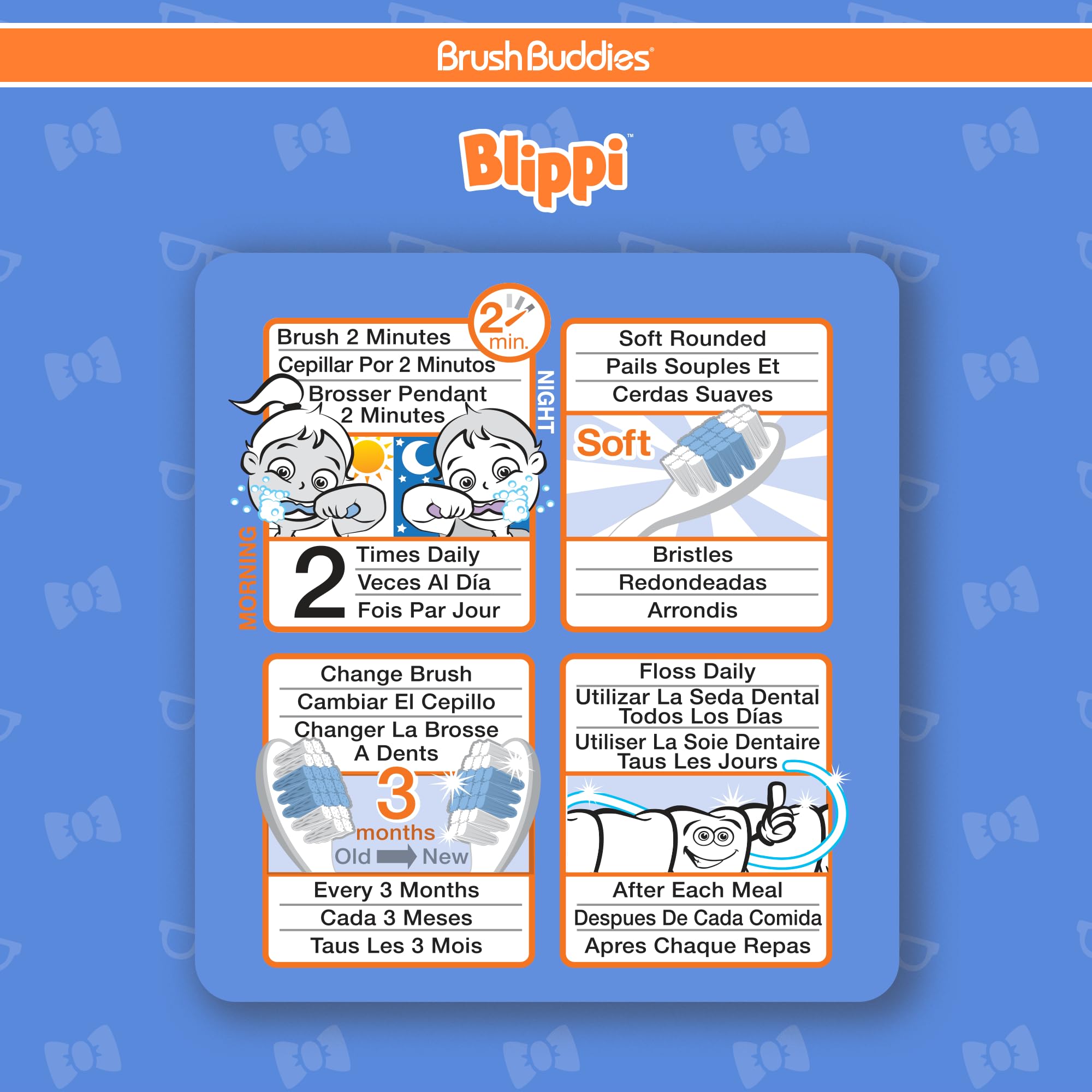 Blippi Kids Toothbrushes 6-Pack - Soft Manual Toothbrushes for Toddlers 2-4 Years | Fun & Safe Children's Toothbrush for Daily Oral Care | Perfect for Home, Travel & School Use