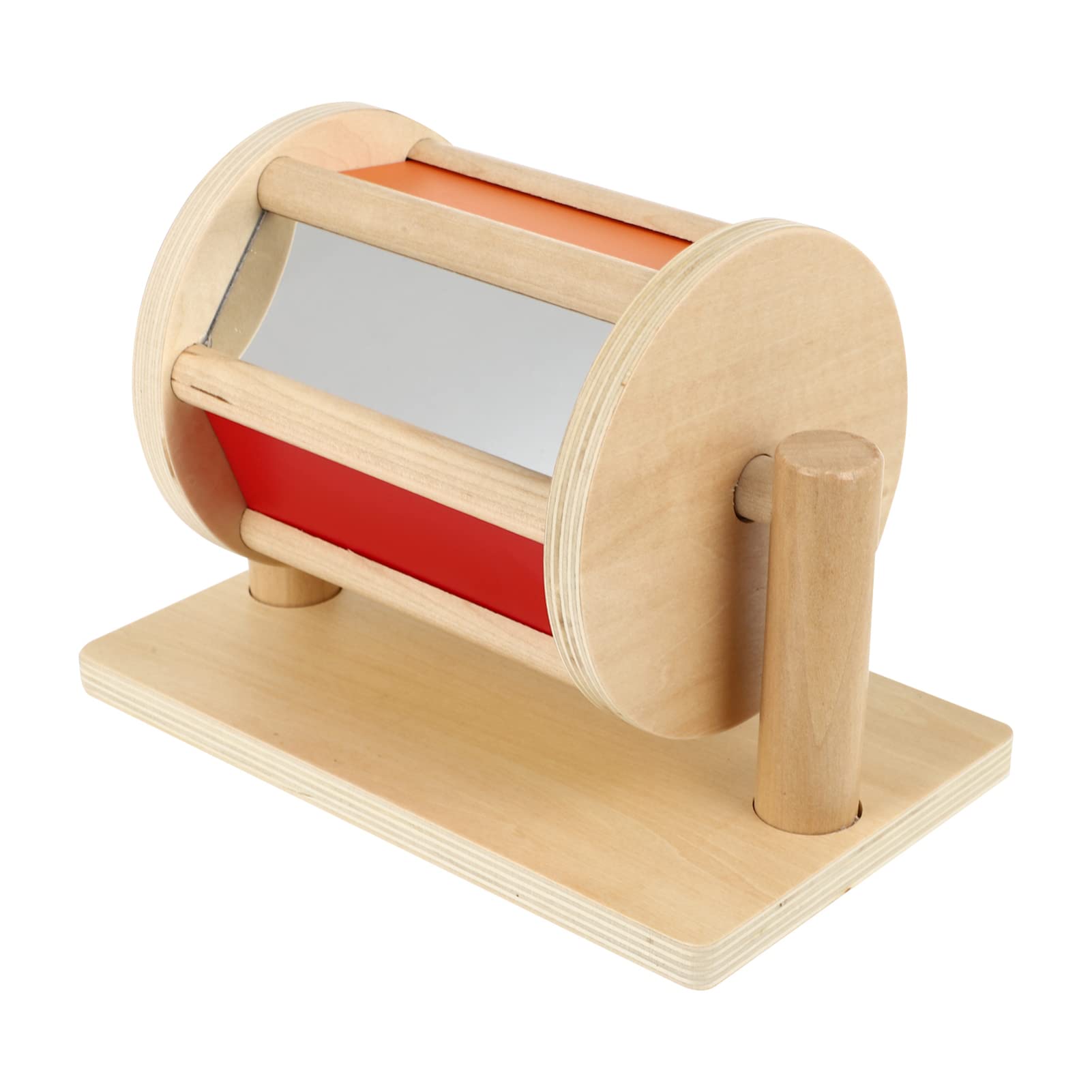 Montessori Spinning Drum Wooden Baby Toy with Bell - Rainbow Sensory Toy for Infant Toddler Development, Early Learning Gift for Boys & Girls - Perfect for Playtime, Daycare, and Montessori Classroom Activities
