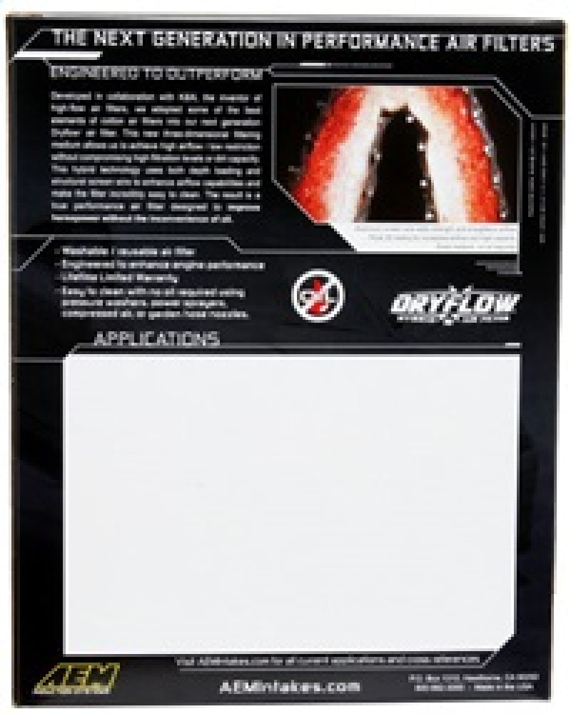 AEM 06-10 Toyota Yaris High Performance DryFlow Air Filter - Improved Engine Power & Fuel Efficiency for Street & Track Racing