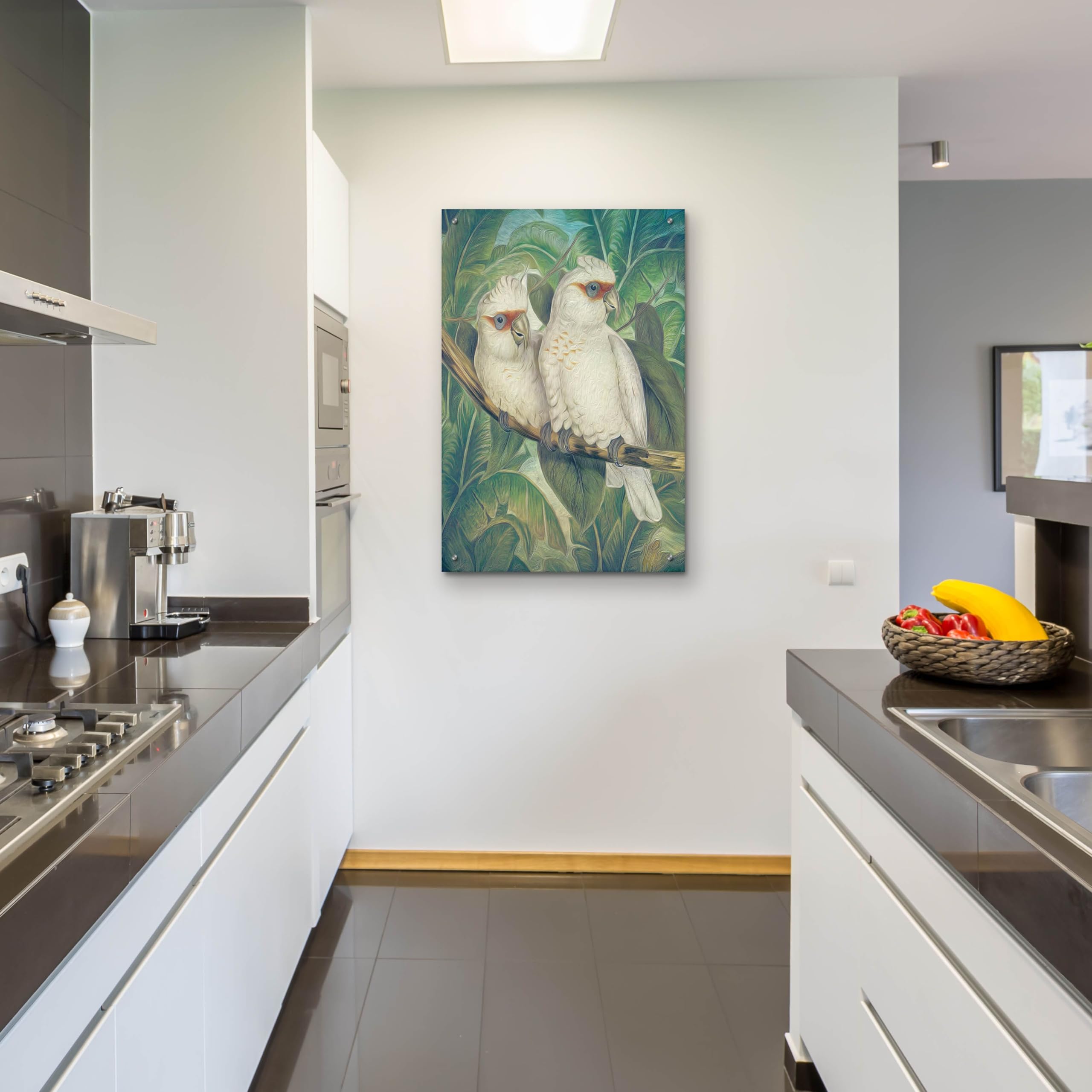 Steve Hunziker 'Painted Plumage Three' Acrylic Glass Wall Art - 24x36 Inches Modern Bird Painting for Living Room, Bedroom & Office Decor