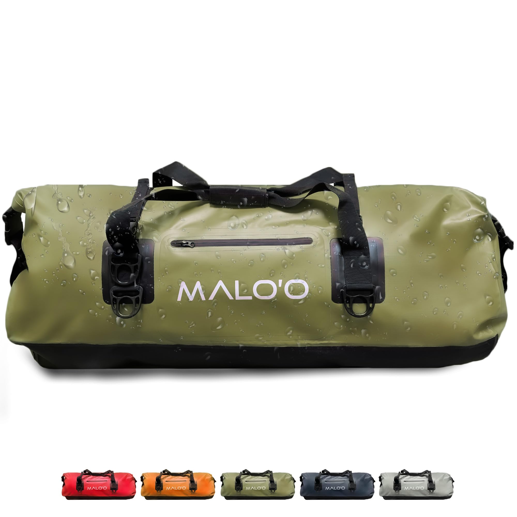 **Malo'o Waterproof Dry Bag Duffel 40L/60L/100L - Roll Top Duffle Bag for Kayaking, Rafting, Boating, Swimming, Camping, Hiking, Beach & Fishing - Internal/External Pockets & MOLLE Loops - Keep Gear Dry in Any Weather**    *(Perfect for Water Sports, Outdoor Adventures, Travel & Emergency Storage)*