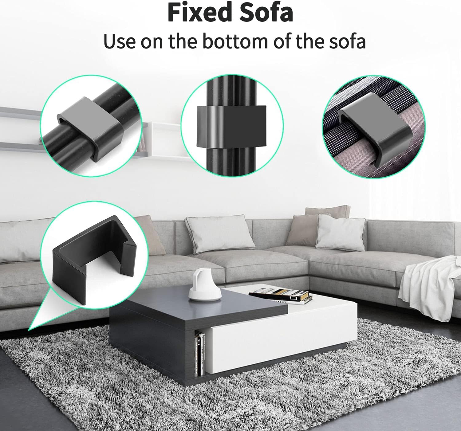 8 PCS Heavy Duty Outdoor Sofa Clips - Sectional Couch Connectors for Wicker & Patio Furniture - Barrel Chair Fasteners - Secure Your Outdoor Couch (Large Size) - Perfect for Backyard, Deck, Poolside & Garden Furniture Assembly