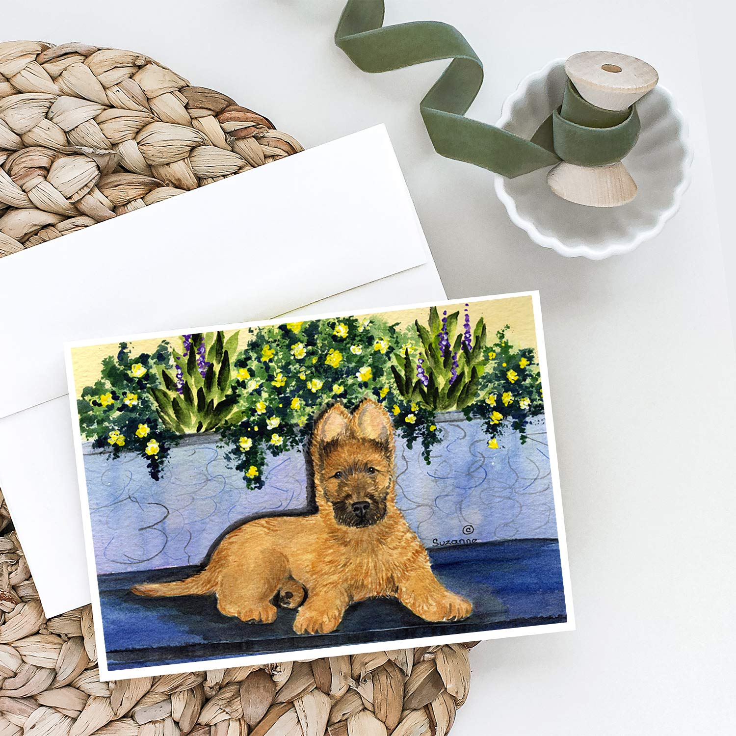 Briard Greeting Cards & Envelopes Set - Pack of 8 Blank A7 (5x7) Note Cards for All Occasions | Perfect for Birthdays, Thank You Notes & Special Messages | Caroline's Treasures SS8180GCA7P