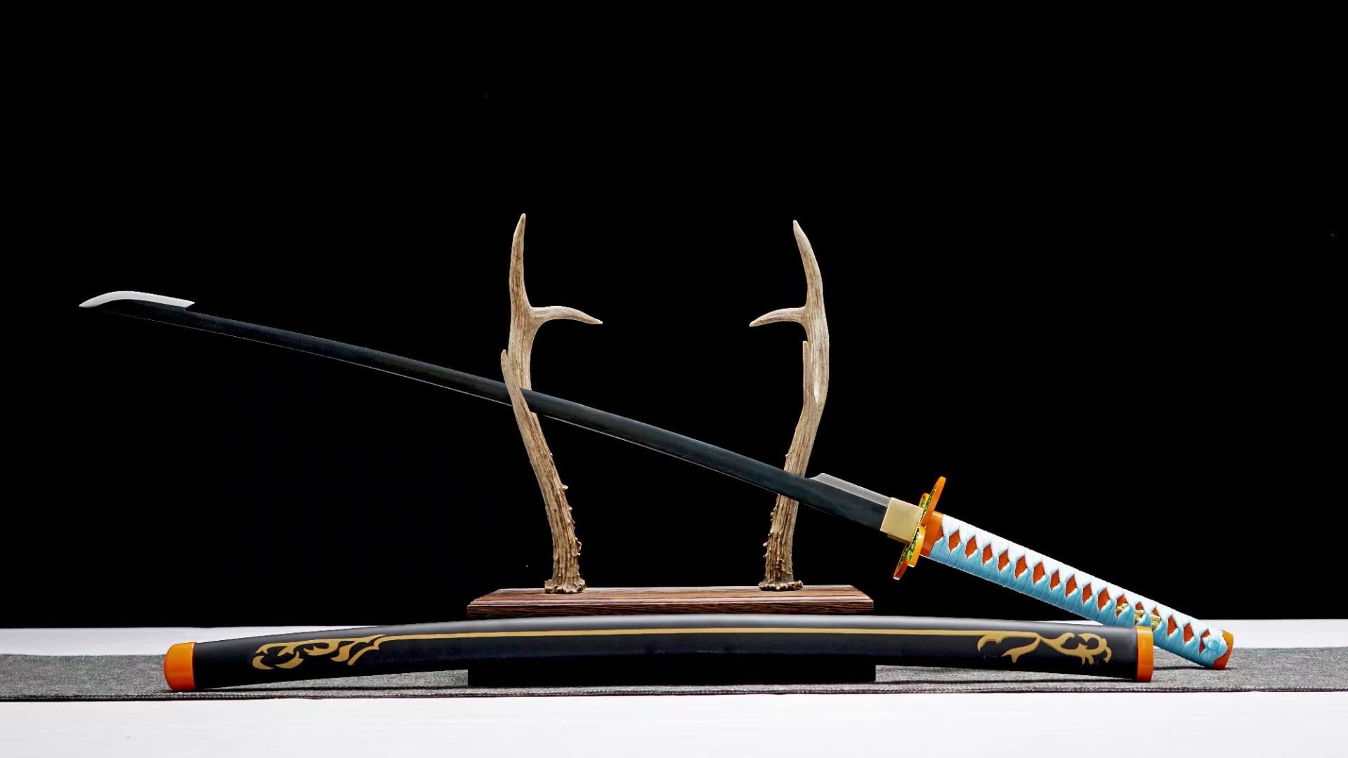 Demon Slayer Sword - Kimetsu no Yaiba Tanjiro Kamado & Shinobu Kochou Cosplay Replica - Carbon Steel Anime Prop for Halloween, Cosplay & Collectors | Japanese Anime Inspired Sword for Display & Roleplay