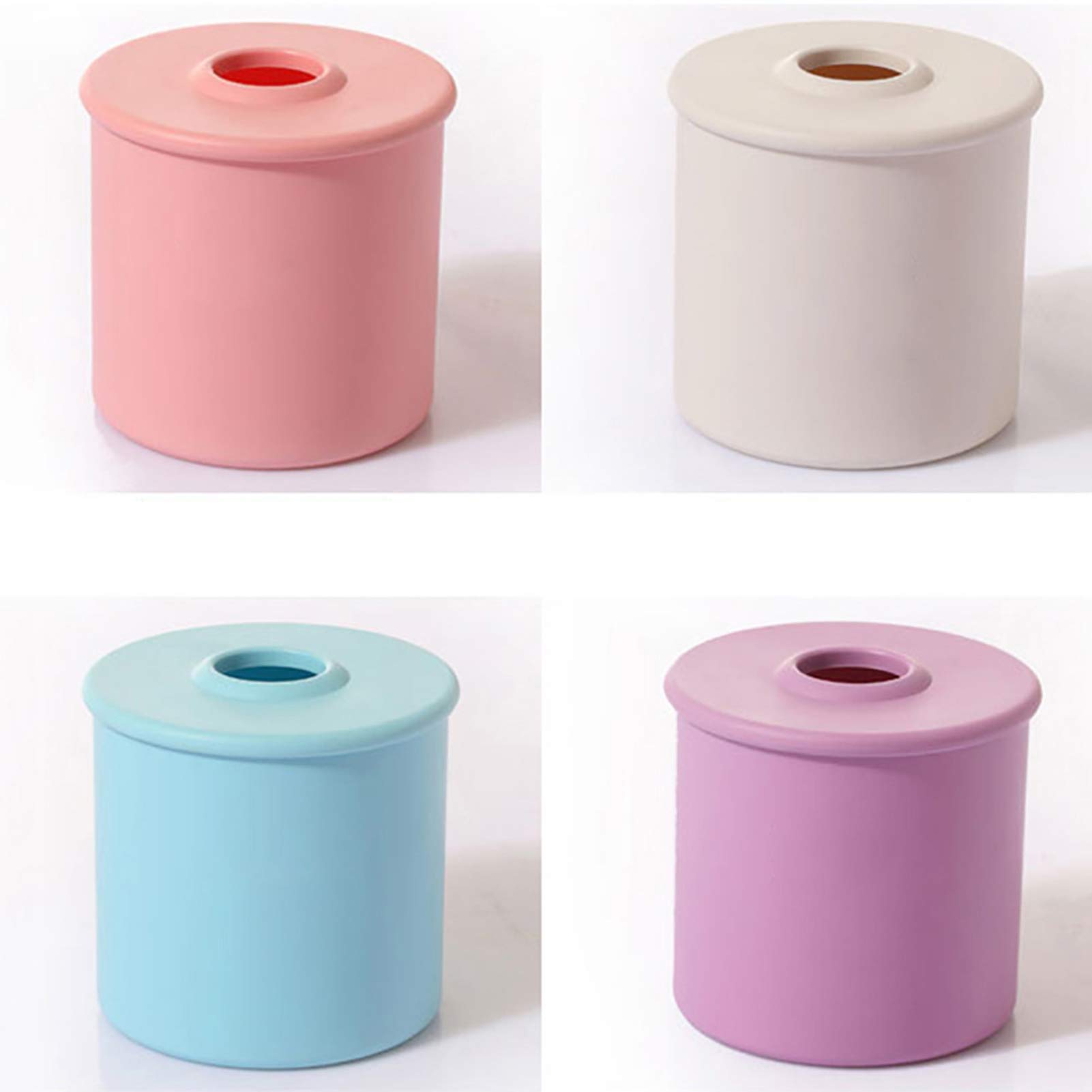 Stylish Round Toilet Paper Roll Dispenser - Nordic Decorative Tissue Box Cover for Office, Living Room, Bedroom & Kitchen (Red) | Space-Saving Bathroom & Home Organization Solution