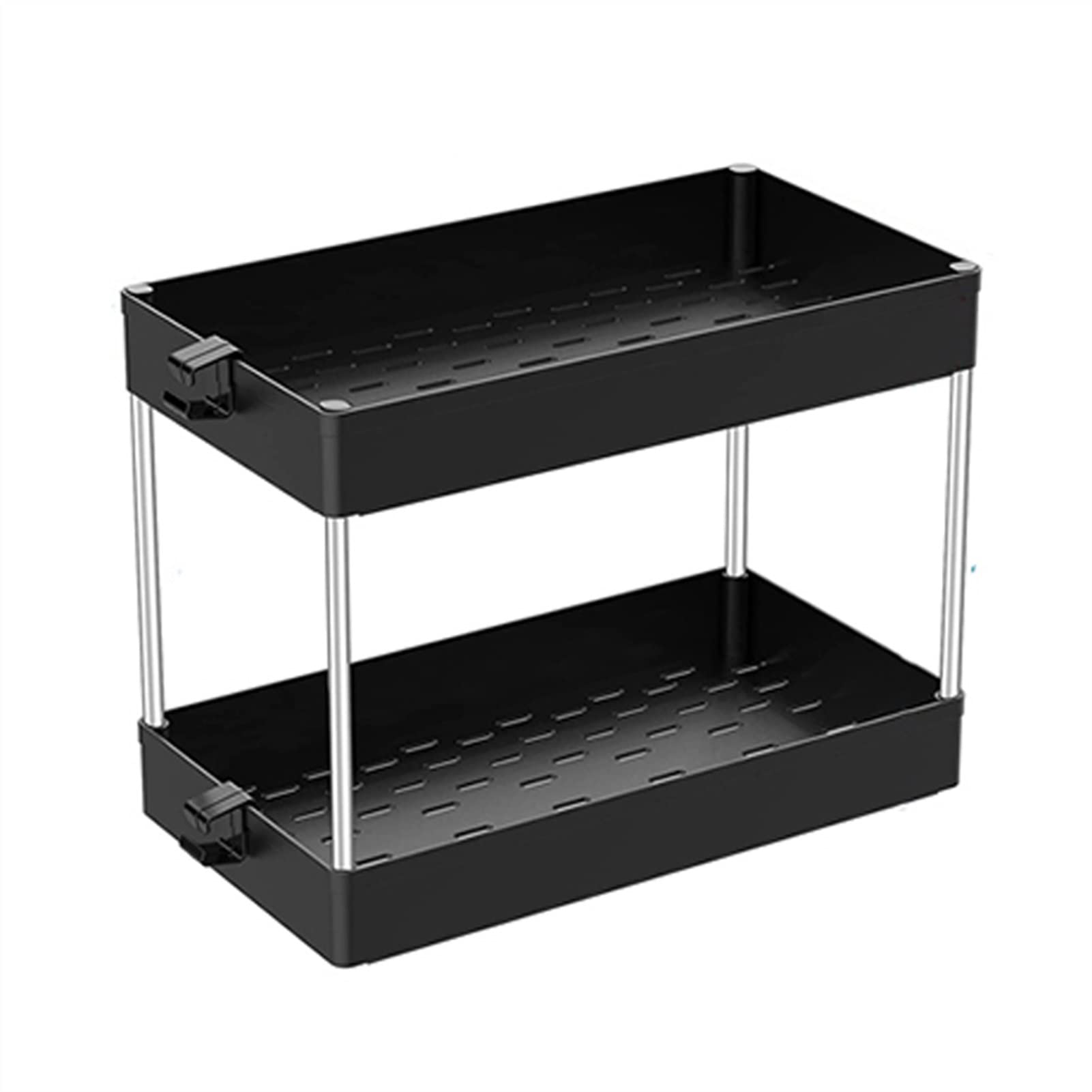 2-Tier Rolling Storage Cart with Wheels - Portable for Home & Bathroom