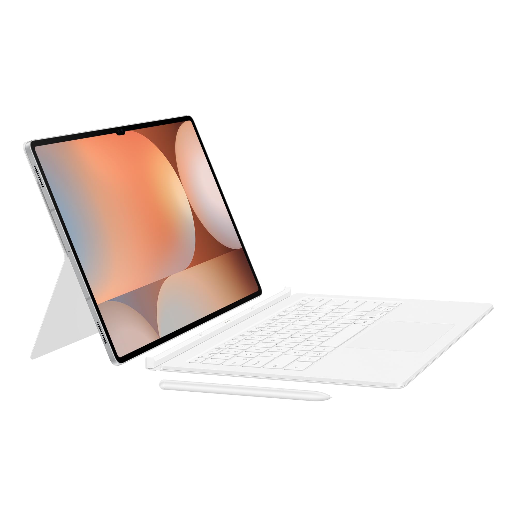 Samsung Galaxy Tab S10 Ultra & S9 Ultra AI Book Cover Keyboard with Trackpad - White | Detachable Bluetooth Keyboard Case for Work, Study & Travel