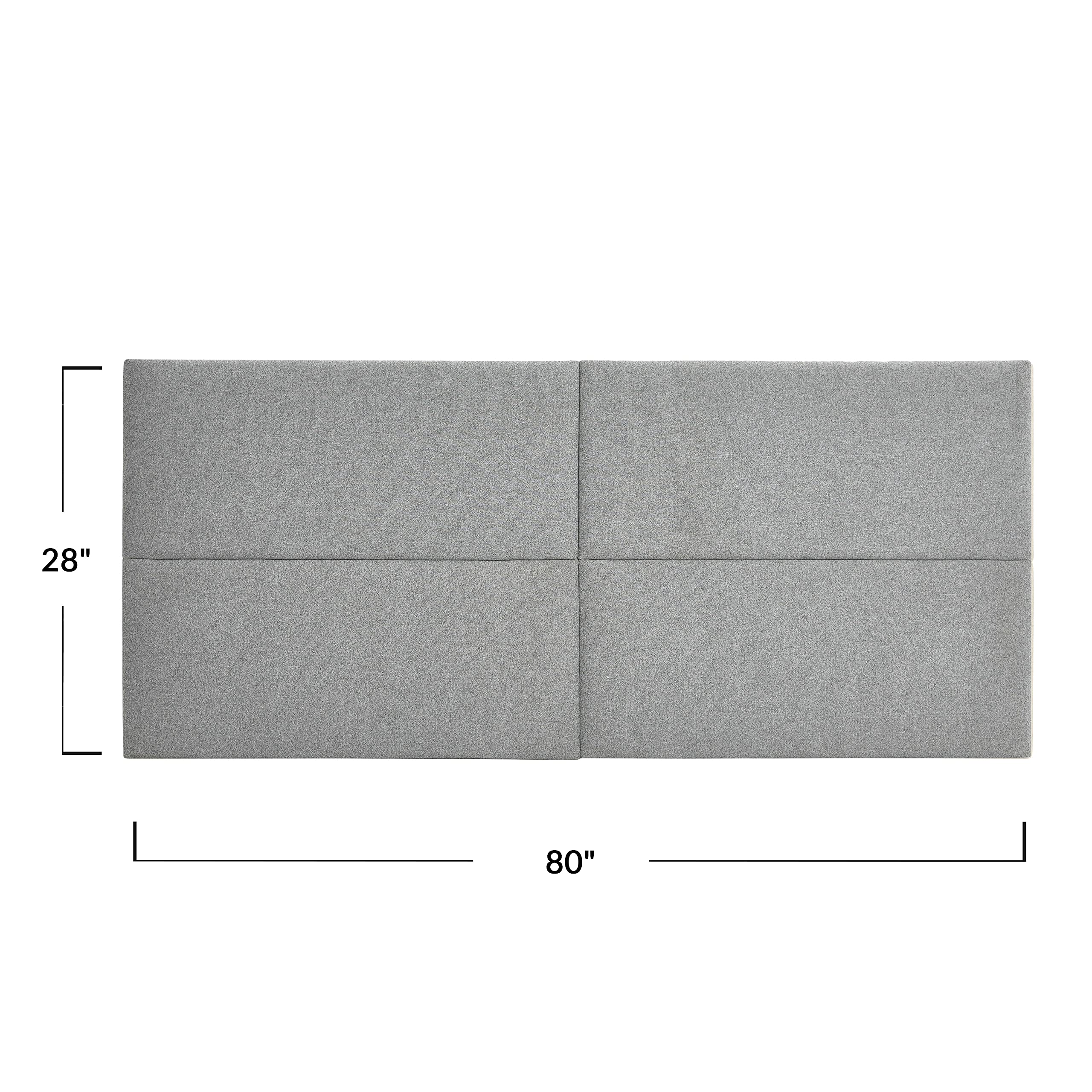 Main + Mesa NoSom Sound Reducing Four Panel King-Sized Headboard with Upholstered Vegan Wool - Noise Dampening Bedroom Decor for Peaceful Sleep & Home Theater Experience